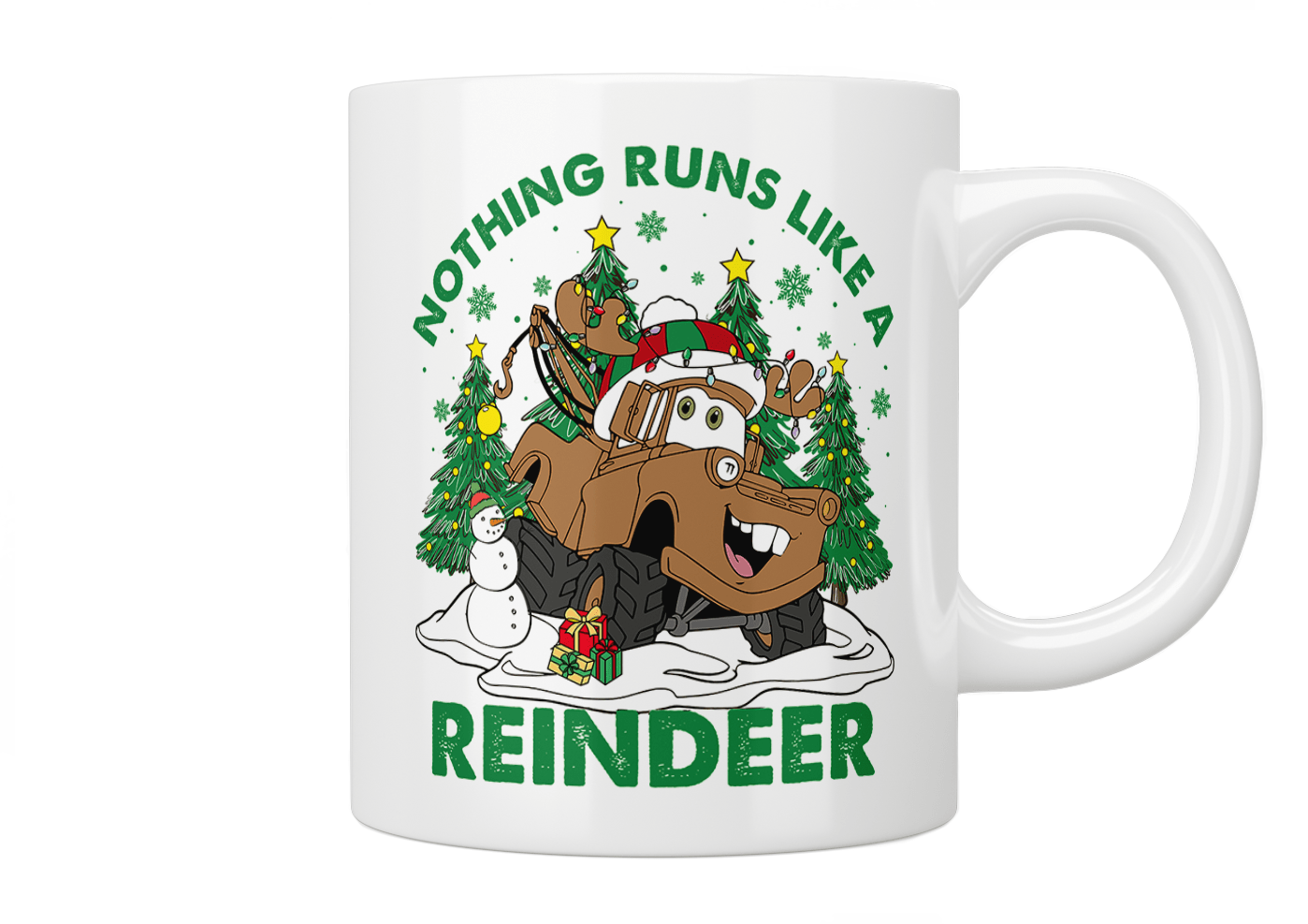 Disney Pixar Cars Mater Reindeer Coffee Mug - Insulated Travel Mug for Hot & Cold Drinks - Perfect for Christmas Gifts, Office Use, and Movie Nights