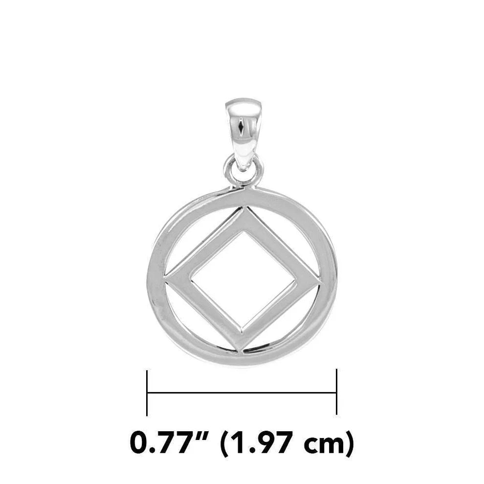 Narcotics Anonymous NA Symbol Silver Pendant - Elegant Recovery Jewelry TPD4704 for Sobriety Gifts & 12-Step Program Support