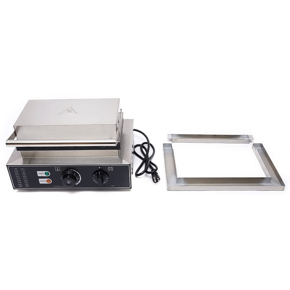 6 Stick 110V 1.55KW Commercial Waffle Maker - Stainless Steel Electric Waffle Machine with Nonstick Coating | Perfect for Breakfast, Brunch, Cafes & Restaurants