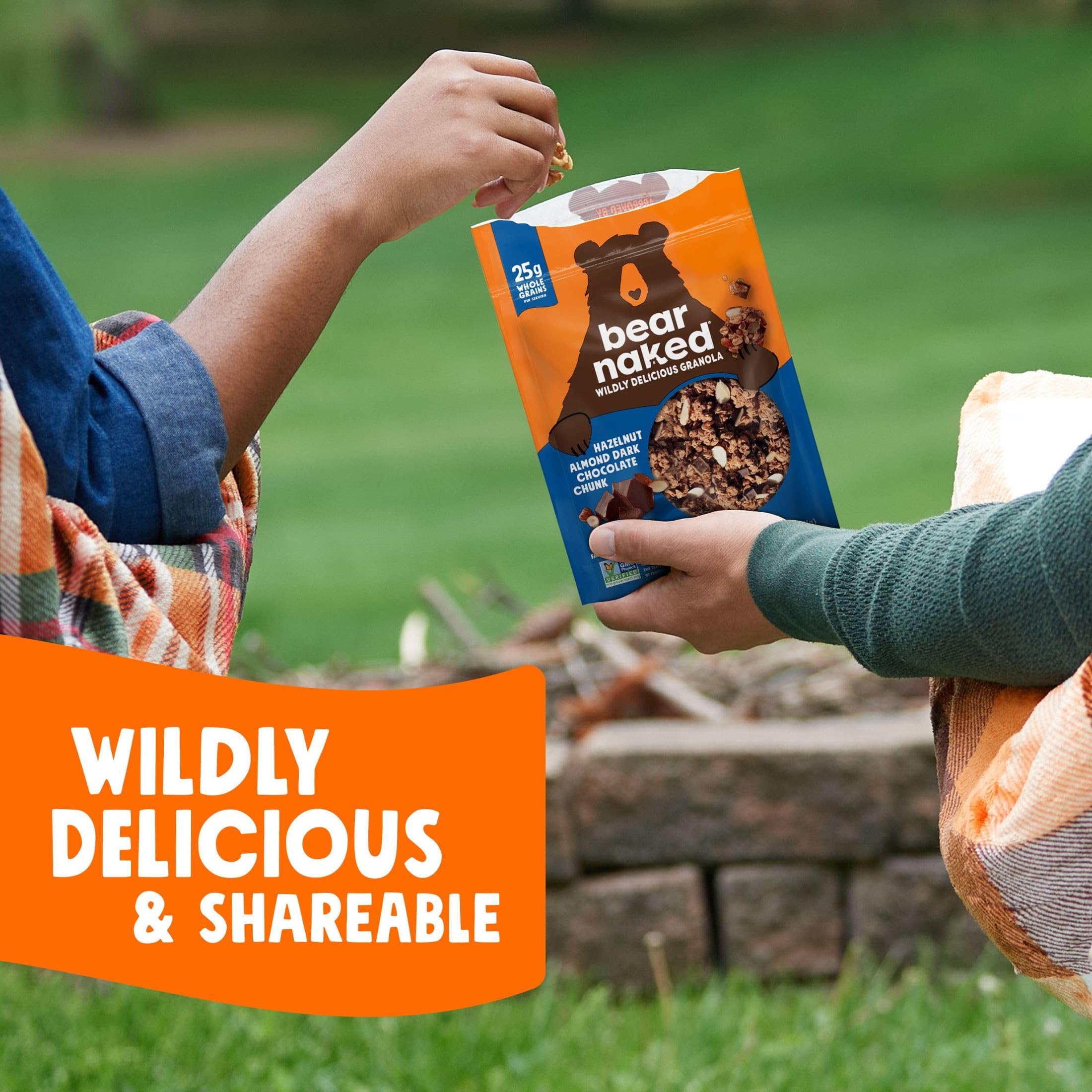 Bear Naked Granola Cereal - Whole Grain Granola with Hazelnut, Almond & Dark Chocolate Chunks (6 Bags) - Healthy Breakfast Snacks for On-the-Go, Office or School Lunch