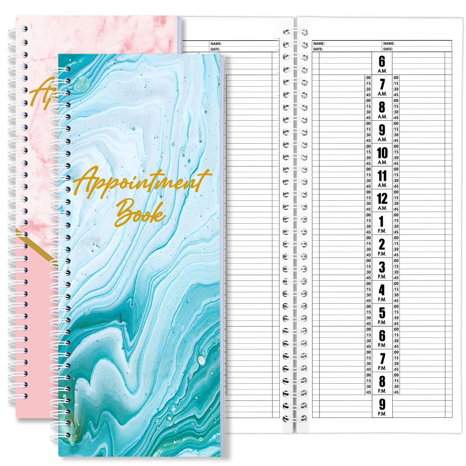 Gersoniel 2-Pack Undated Weekly Planner for Salon & Hairstylists - 11.2 x 4.5 Inch Appointment Book, Daily Schedule Organizer for College, Office & Home Use - Perfect for Stylists, Students & Professionals