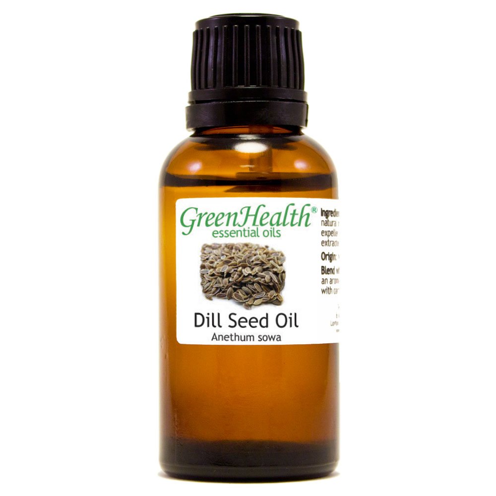 100% Pure Dill Seed Essential Oil - 1 fl oz (30ml) Glass Bottle - Aromatherapy, Massage & DIY Skincare - GreenHealth Premium Essential Oils