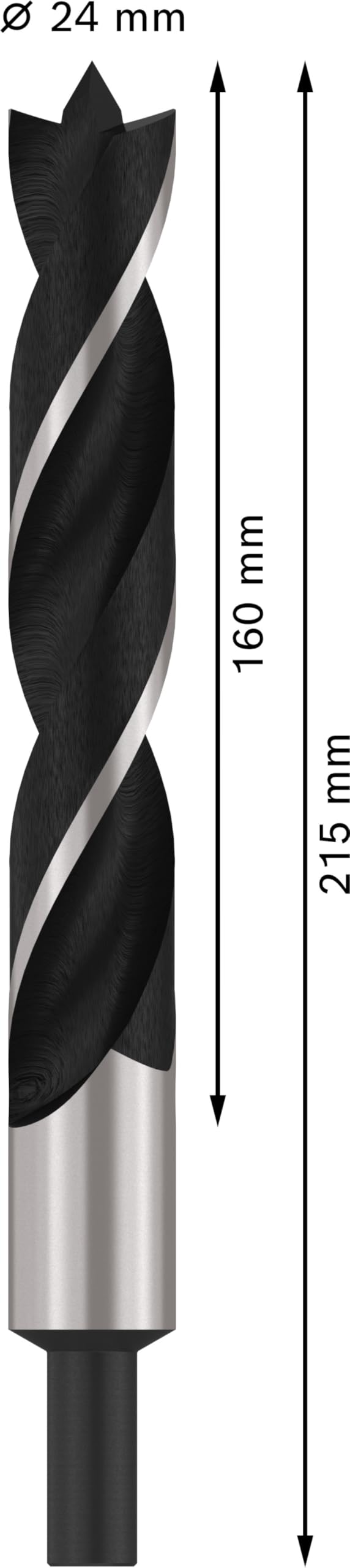 Bosch Professional Brad Point Drill Bit for Wood - Ø 24 x 140 x 215 mm - Precision Drilling for Cabinetry and Fine Woodworking