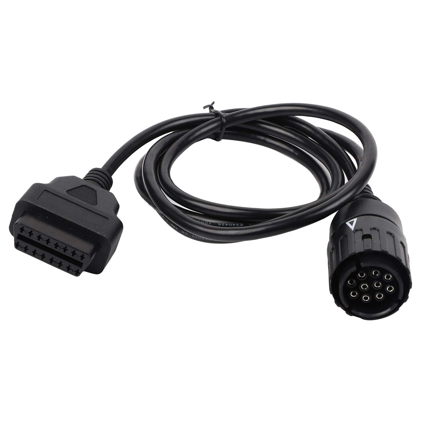 OBD2 Adapter Cable for Motorcycle - 10 Pin to 16 Pin GPS Diagnostic Tool with Throttle Overlay, ABS & Metal Connector (22AWG, 59cm, 175g, Black) - Perfect for Motorcycle ECU Tuning, Data Logging & Performance Monitoring
