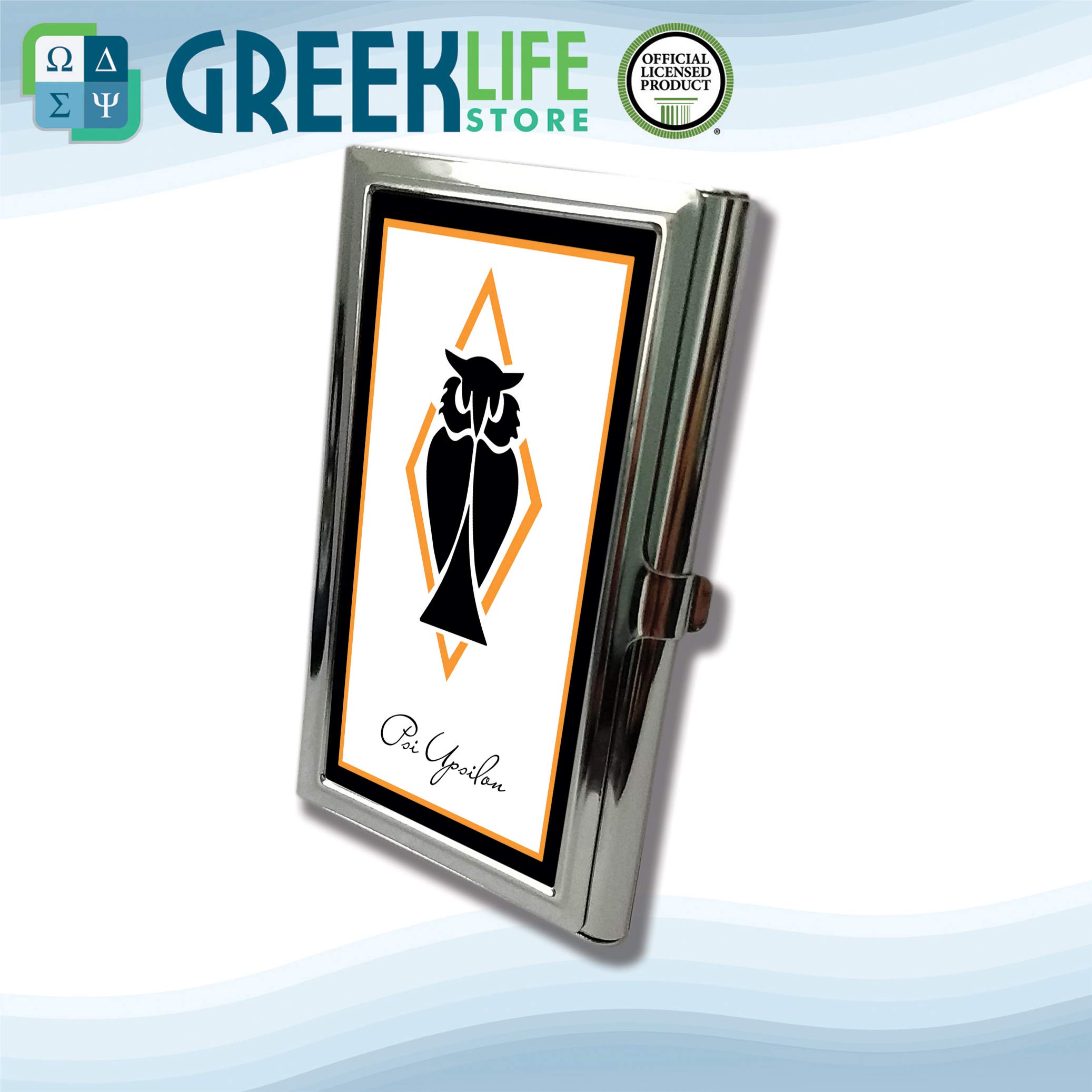 Psi Upsilon Stainless Steel Business Card Holder - Premium Metal Card Case for Professionals, Networking & Gifts - Perfect for Office, Meetings & Corporate Events