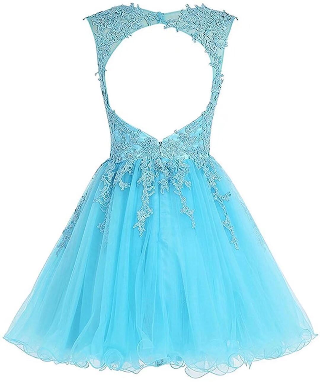 Elegant Women's Short Tulle Homecoming Dress with V-Neck Lace Applique - Perfect for Prom, Party & Special Occasions | Formal Dance, Evening Events & Celebrations