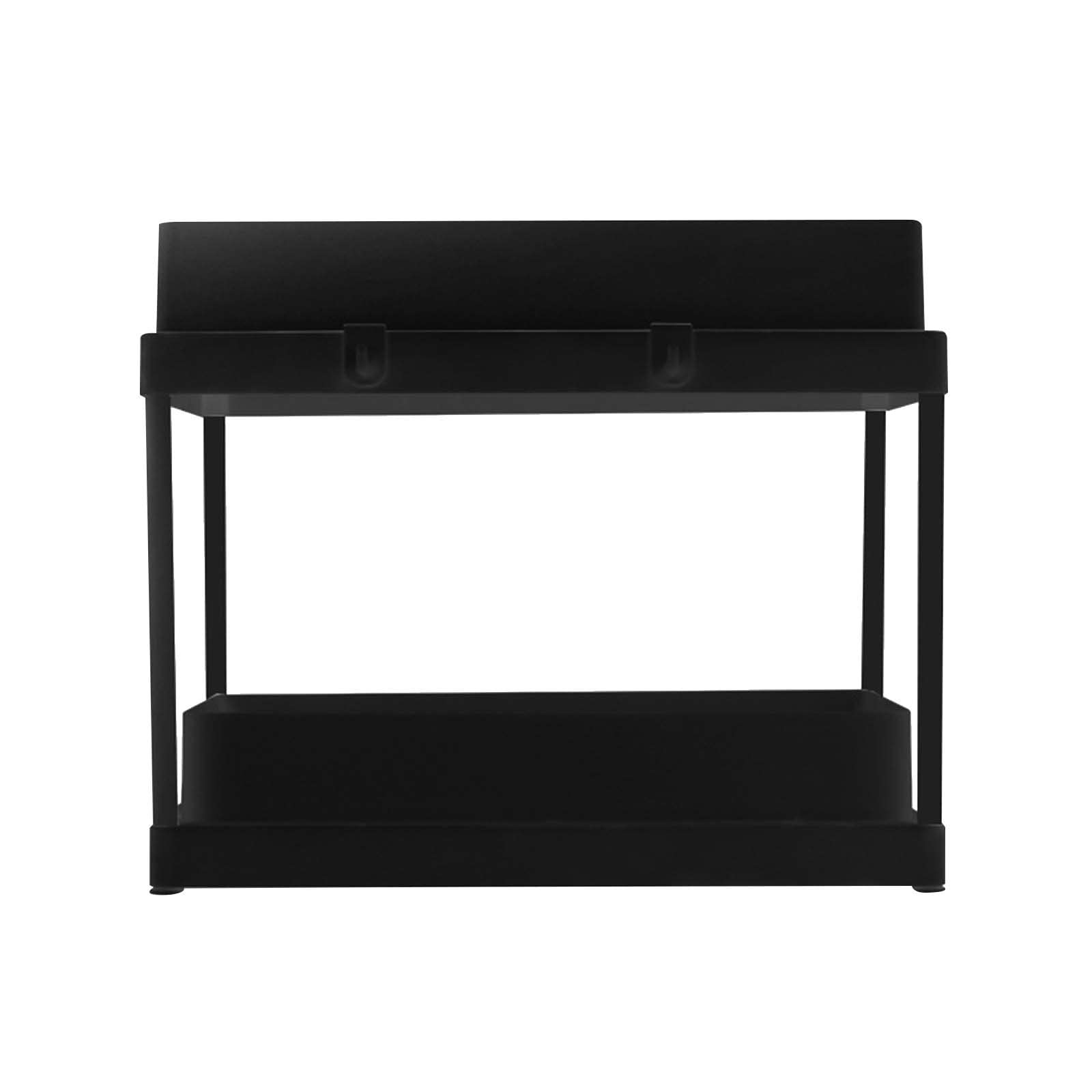 Double Layer Slide Out Cabinet Basket with Hook Handle - Under Sink Organizer for Kitchen & Bathroom Storage - Perfect for Small Spaces, Pantry, and Closet Organization