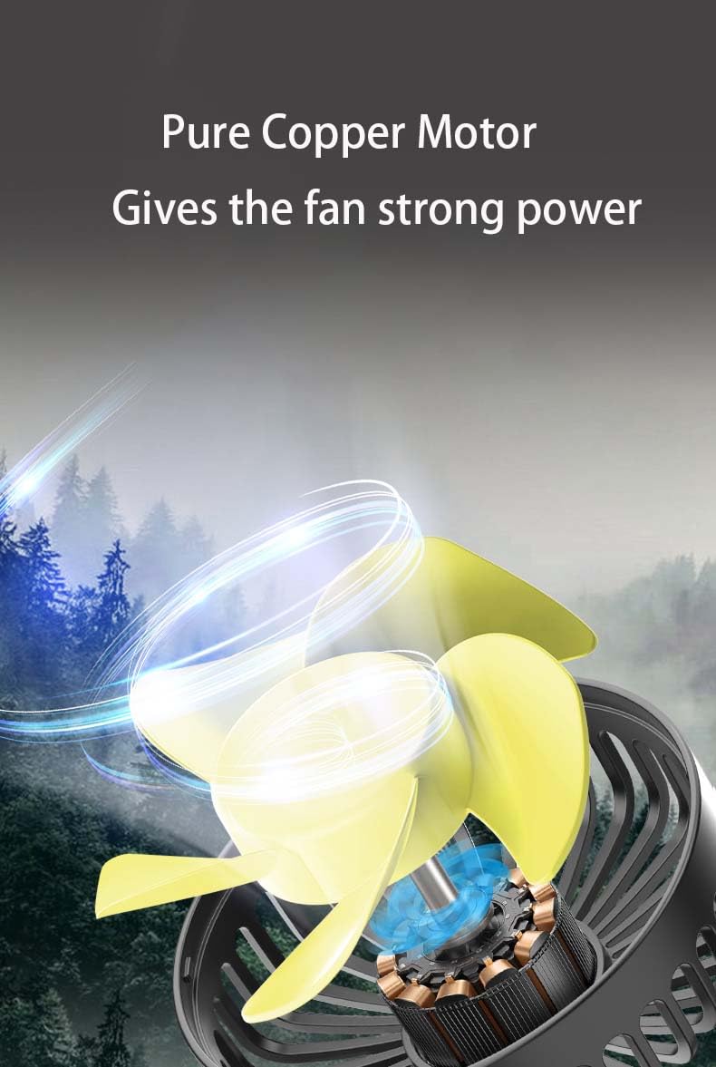 Portable Car Fan for Backseat - Cold Air Blowing Neck Fan for Kids & Baby - Black | Perfect for Road Trips, Summer Travel & Hot Car Rides