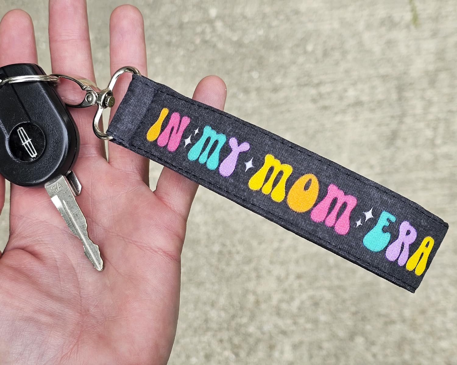 In My Mom Era Keychain Wristlet - Stylish Mama Lanyard for Keys & ID Badges - Perfect Baby Shower Gift for New Moms (Rainbow Design) - Great for Diaper Bags, Parenting Essentials & Everyday Use