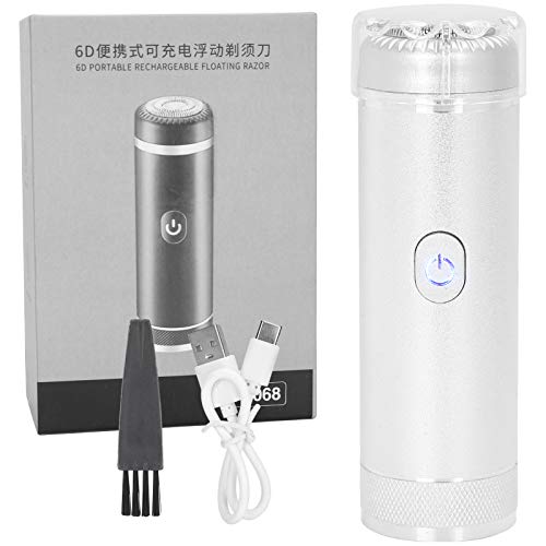 Mini Electric Shaver for Men - USB Rechargeable Cordless Rotary Razor for Painless Facial Hair Removal | Compact Travel & Home Grooming Tool (Silver) | Perfect for Business Trips, Daily Shaving & On-the-Go Grooming