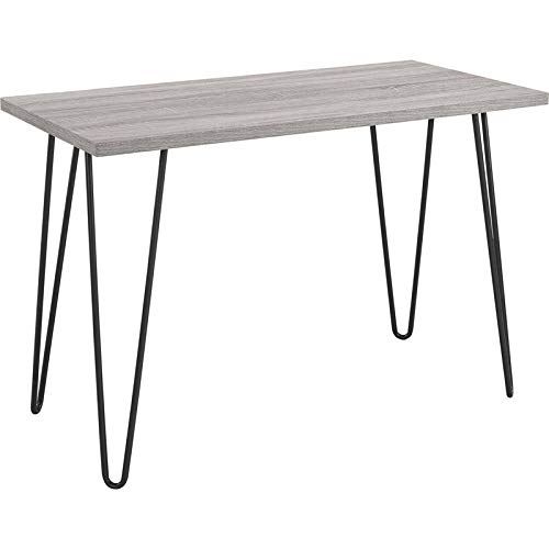 Ameriwood Home Owen Retro Desk with Metal Legs in Weathered Oak Finish - Vintage Style Writing Desk for Home Office, Study Room & Small Spaces