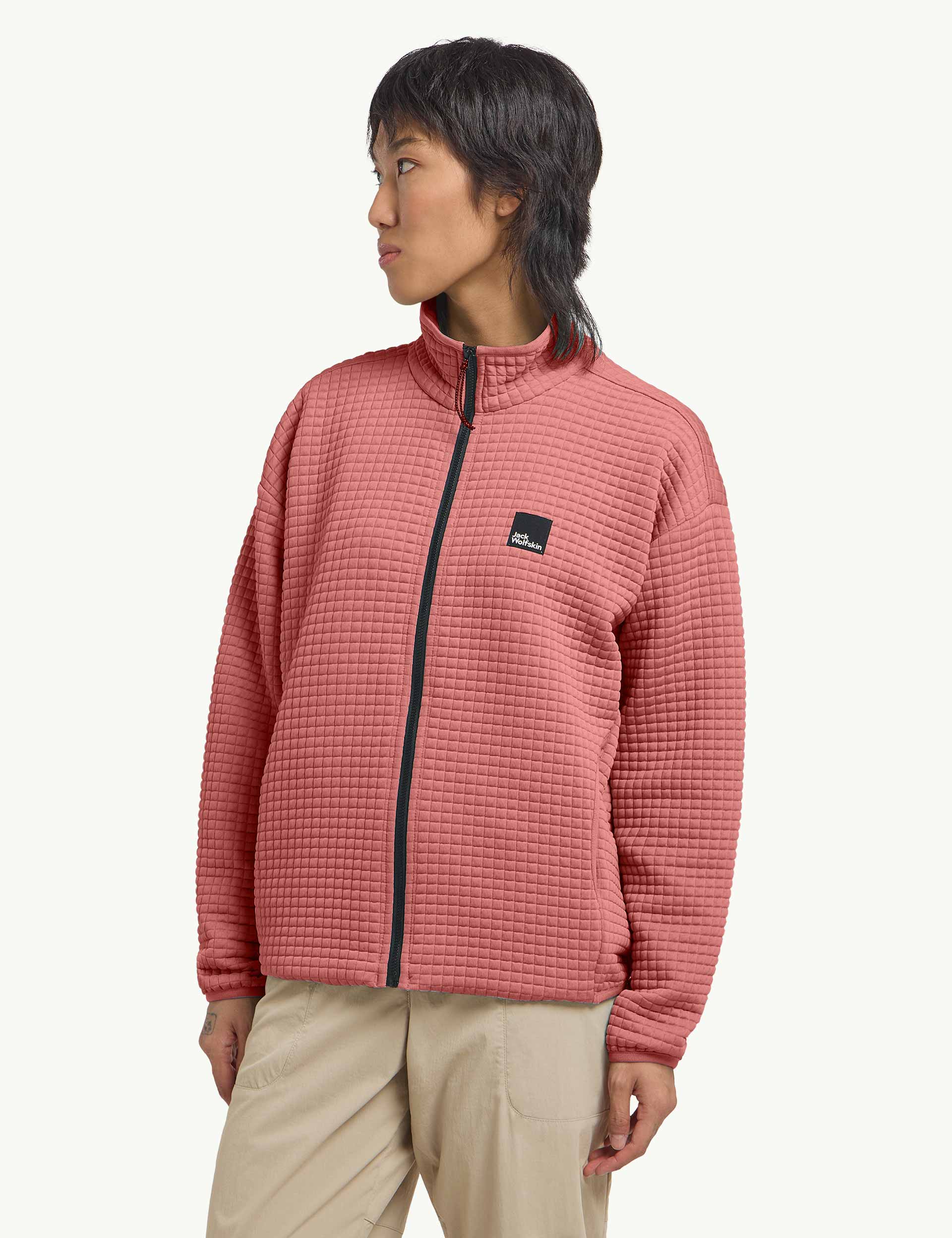 Mogari Full Zip Fleece Jacket for Men & Women - Soft Warm Mineral Red Pullover - Perfect for Hiking, Camping & Outdoor Activities