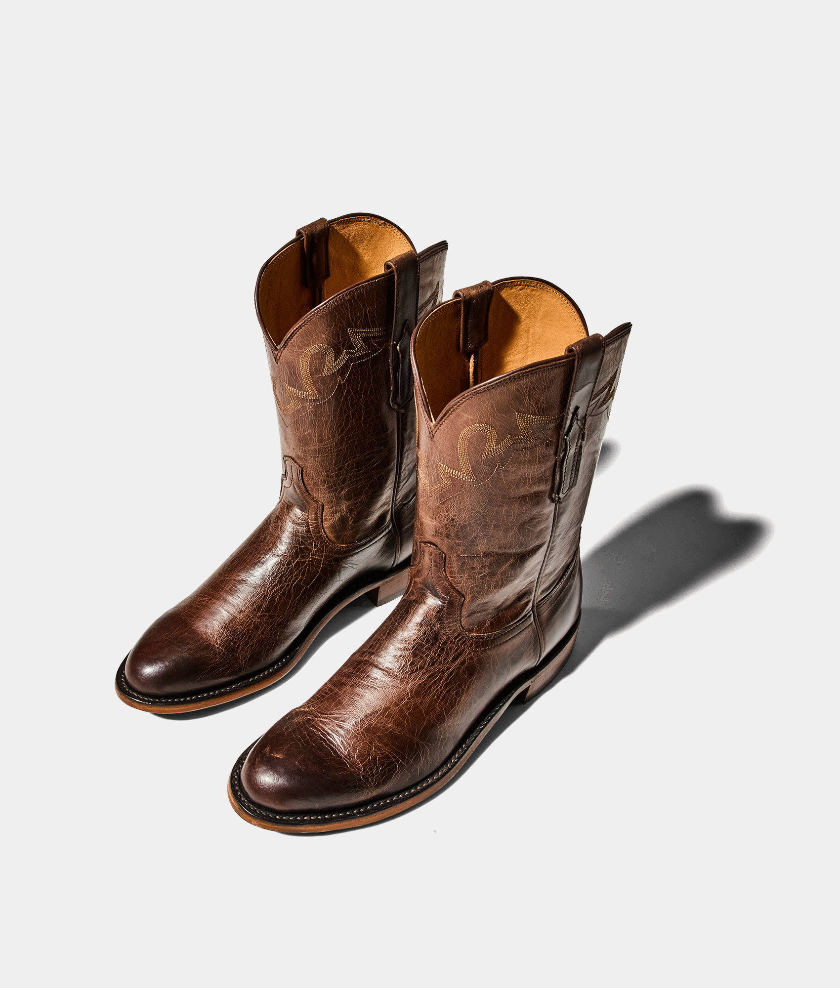 Sunset Roper Chocolate Brown Cowboy Boots for Men - Western Style Leather Boots for Riding, Country Fashion & Outdoor Activities