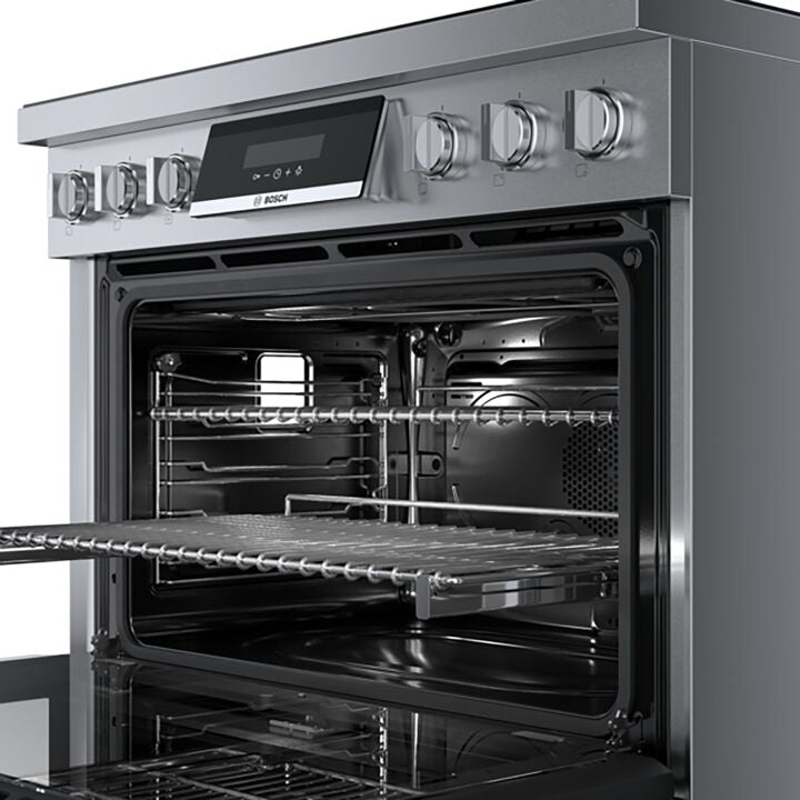 Bosch HIS8655C 36-Inch Stainless Steel Industrial Style Electric Induction Range - 3.7 cu. ft. Capacity - Professional-Grade Cooktop for Home Chefs & Commercial Kitchens - Perfect for Baking, Searing & Large Family Meals