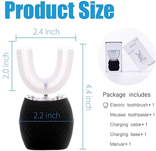Ultrasonic Automatic Electric Toothbrush with 30-Minute Timer & Wireless Charging - 360° Teeth Whitening Brush for Travel & Home Use - Perfect for Sensitive Teeth & Oral Care Routine