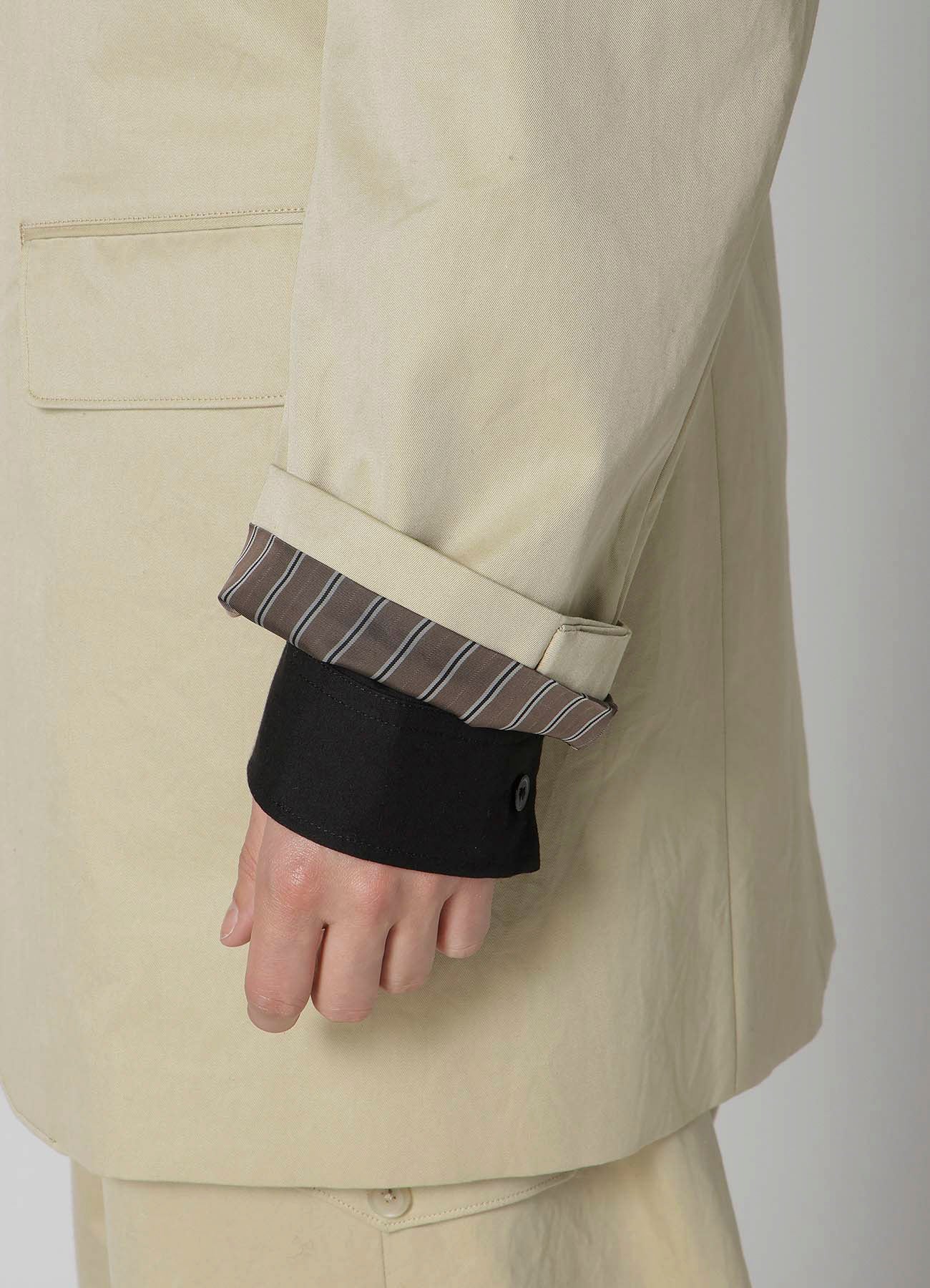 Premium Cotton Gabardine Jacket with Adjustable Shoulder Buckle & Peaked Lapel - Stylish Men's Outerwear for Business Casual & Office Wear