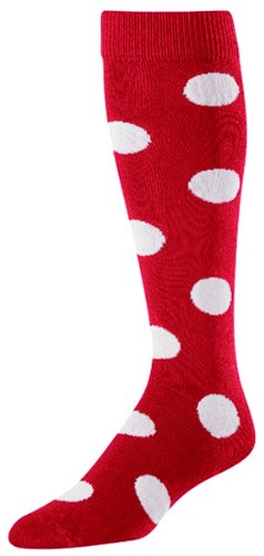 Women's Polkadot Socks - Medium Size, Scarlet/White - Comfortable & Stylish Casual Socks for Everyday Wear, Work, or Gift Giving