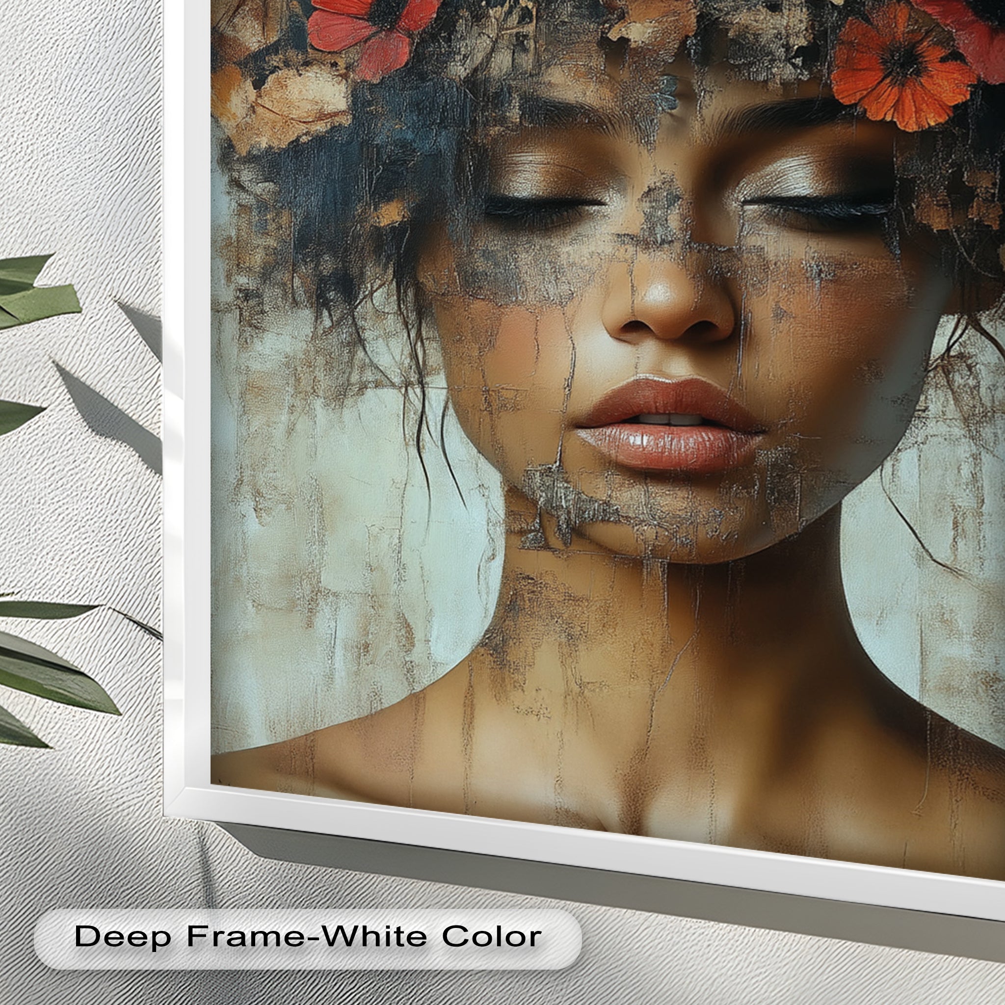 Ethereal Boho Flower Oil Painting - Autumn Reverie Wall Art for Home Decor, Living Room, Bedroom & Office | Handmade Canvas Artwork