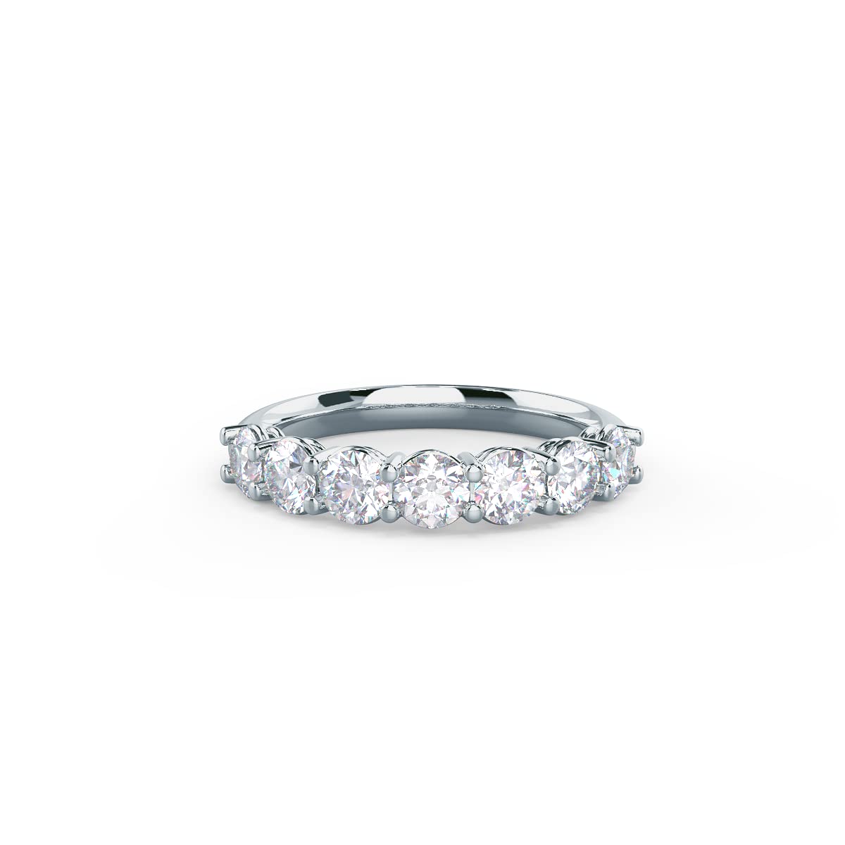 1.75Ct Moissanite Eternity Wedding Ring for Women - 14K White Gold Seven Stone Anniversary Promise Ring with Claw Setting (0.25Ct Each) | Elegant Bridal Jewelry, Engagement Gift & Special Occasion Ring