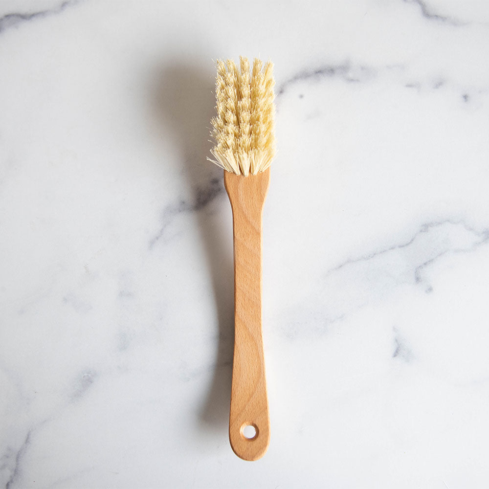 Eco-Friendly Curved Wooden Dish Brush - Natural Bamboo Handle & Soft Bristles for Gentle Cleaning | Perfect for Kitchen, Camping, and Travel Use
