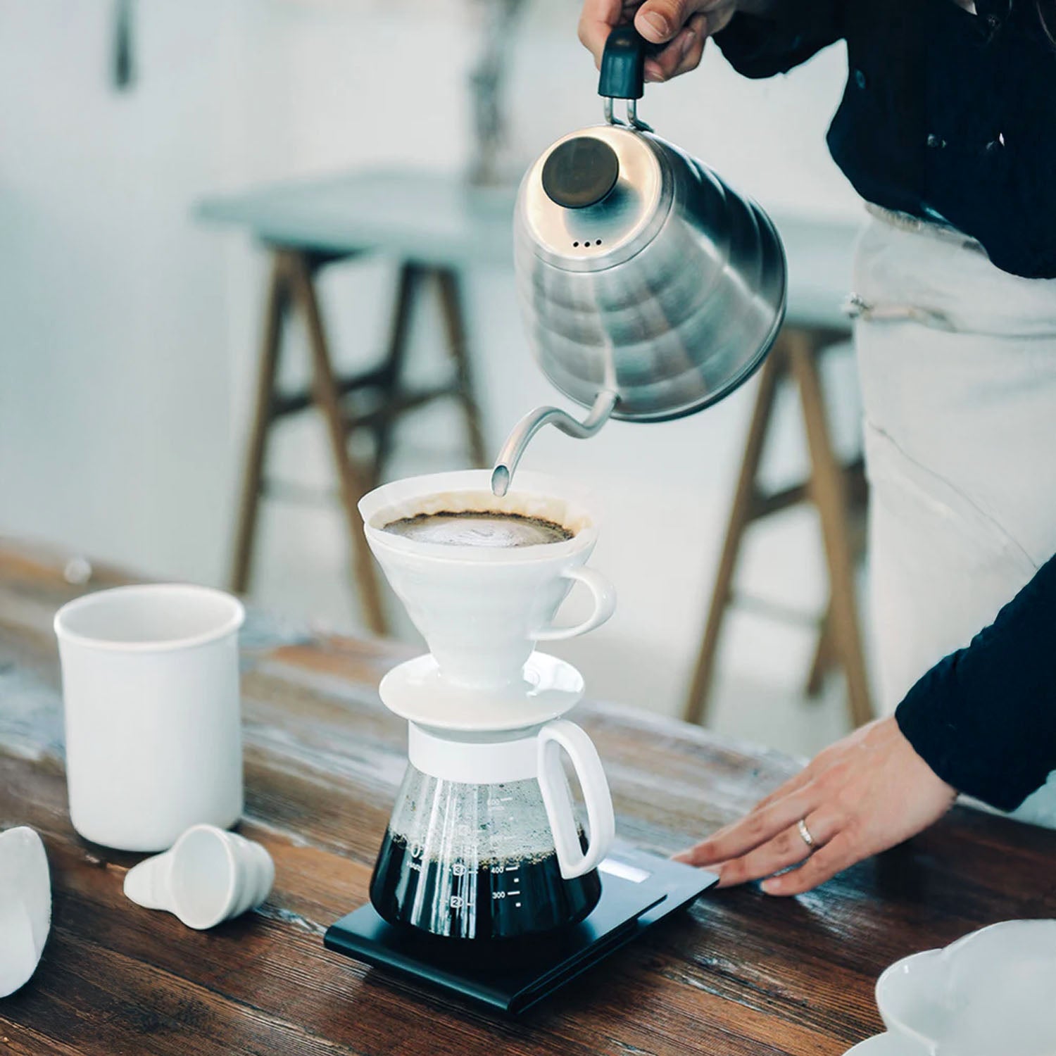 Hario V60 02 Ceramic Coffee Dripper Pour Over Kit - Premium Hand Drip Coffee Maker for Home Brewing, Perfect for Specialty Coffee Lovers & Baristas