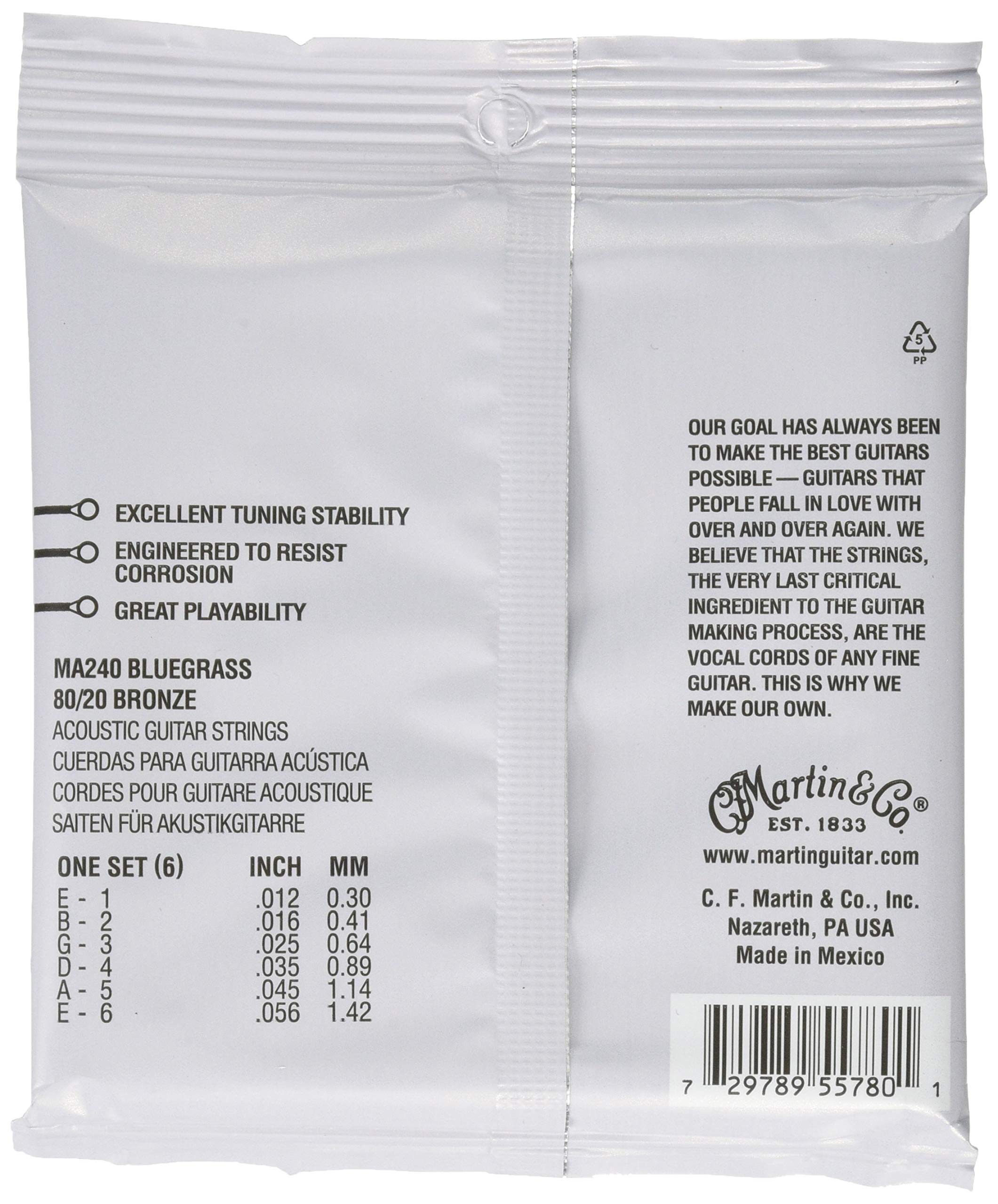 Martin Authentic Acoustic Guitar Strings - 12-56 Gauge 80/20 Bronze Wound - Premium Bluegrass Performance (3-Pack) | Perfect for Country, Folk & Fingerstyle Playing