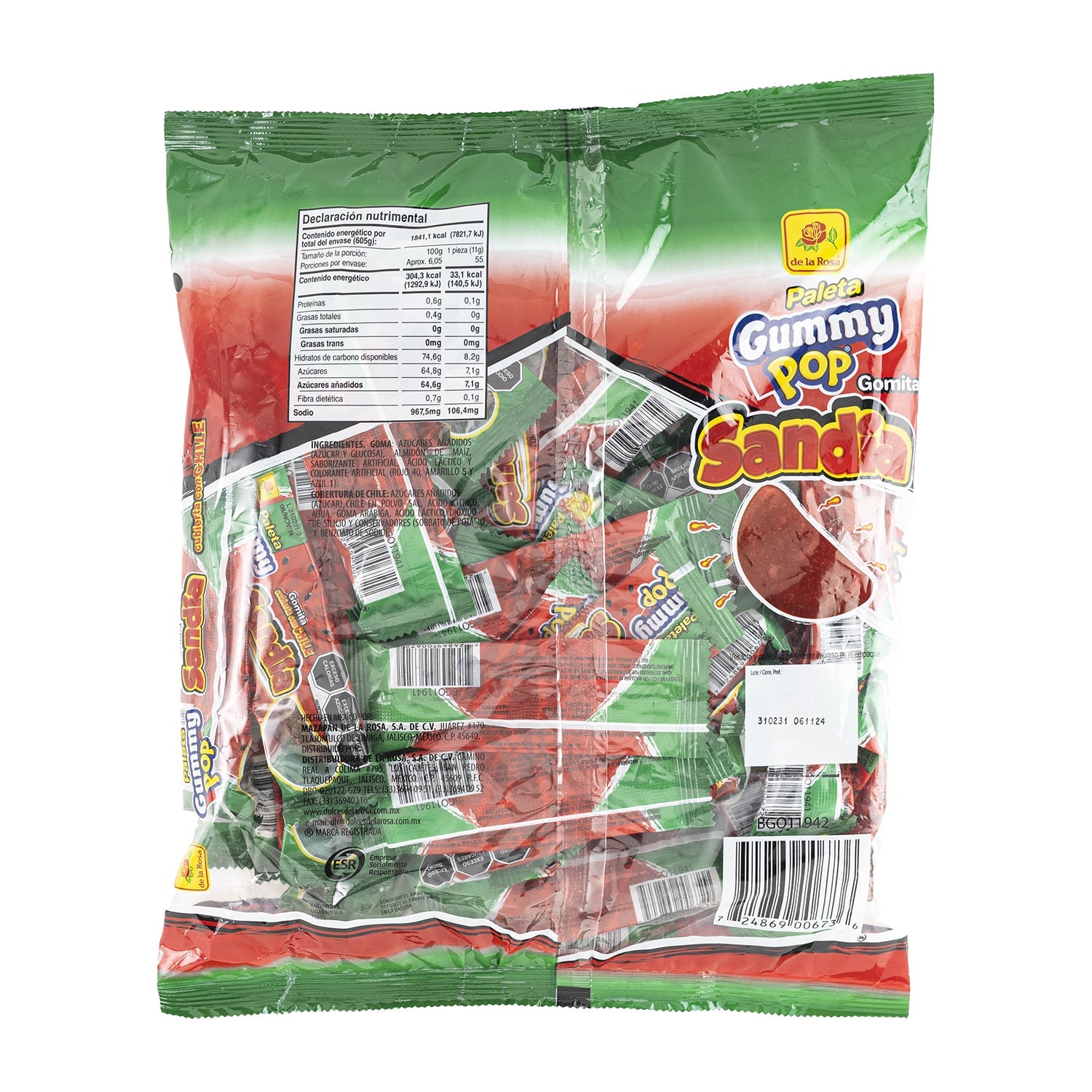 De La Rosa Watermelon Gummy Candy - 55 Count Bag | Sweet & Juicy Mexican Treat for Parties, Snacks & Gifting