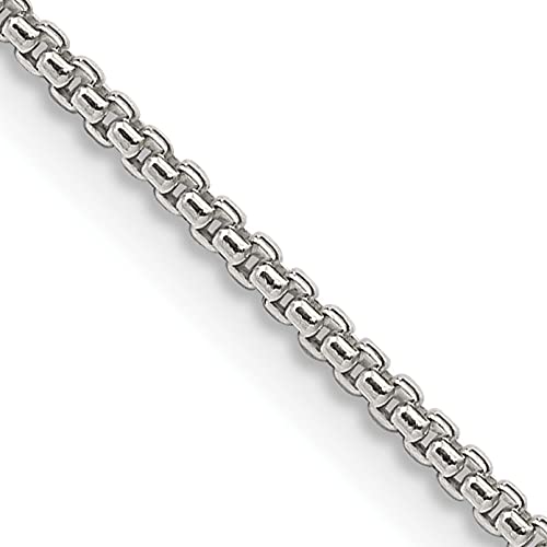 IceCarats 925 Sterling Silver 1.5mm Round Box Link Chain Necklace for Women - Dainty Layering Necklace, Everyday Jewelry, Gift for Her