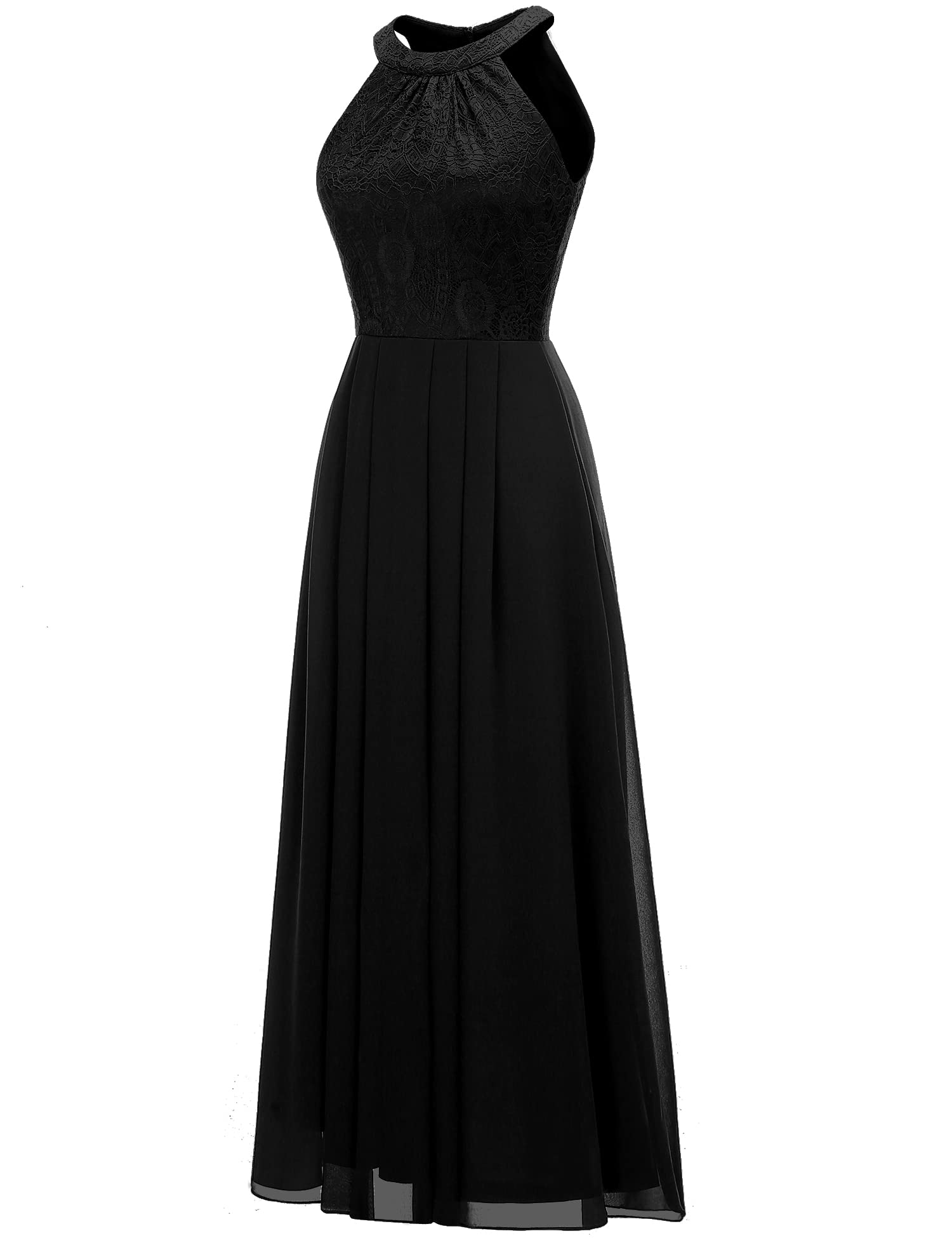 Elegant Women's Long Formal Dress 2024 - Halter Lace Wedding Guest Dress for Bridesmaid, Cocktail Party & Prom Gown | Spring Occasion Wear for Special Events