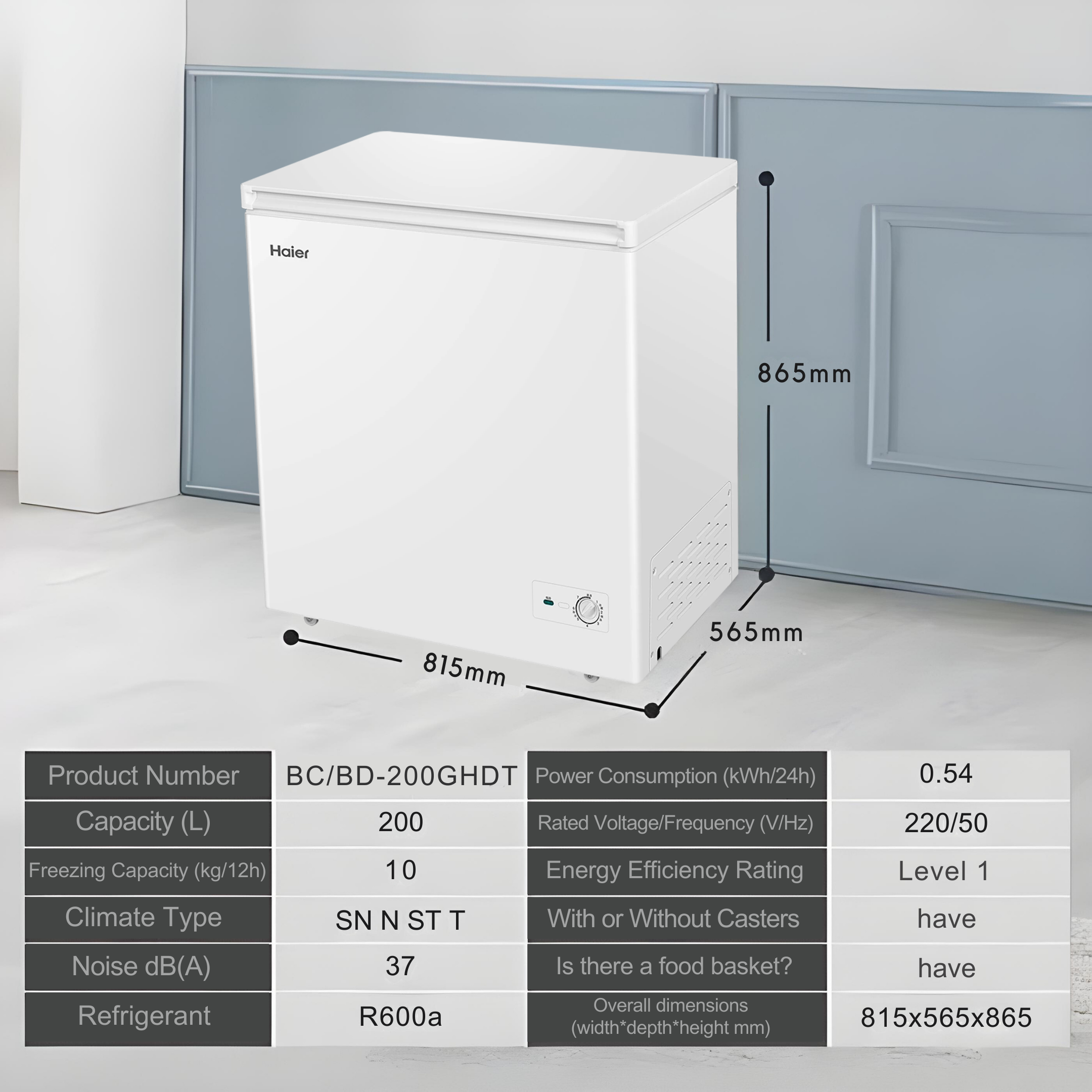 Haier Single Temperature Frost Reduction Chest Freezer - Compact Deep Freezer for Home, Garage & Basement - Energy Efficient Upright Freezer for Meat, Seafood & Frozen Food Storage