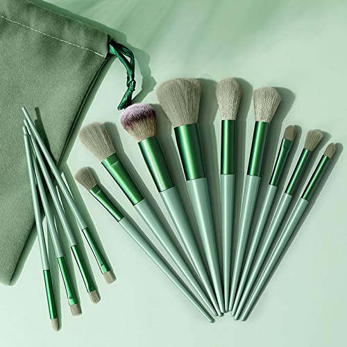 13pcs Premium Makeup Brush Set - Synthetic Bristles for Foundation, Eyeshadow & Contour | Portable Travel Case Included | Perfect for Women & Girls | Ideal for Everyday Makeup, Professional Use & Travel