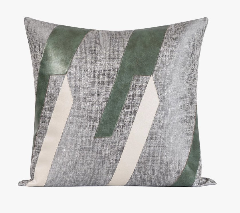 Grey Green Abstract Contemporary Throw Pillow - Modern Decorative Couch Pillow for Living Room, Large Sofa Pillow - Perfect for Home Decor, Accent Pillow for Bedroom & Lounge