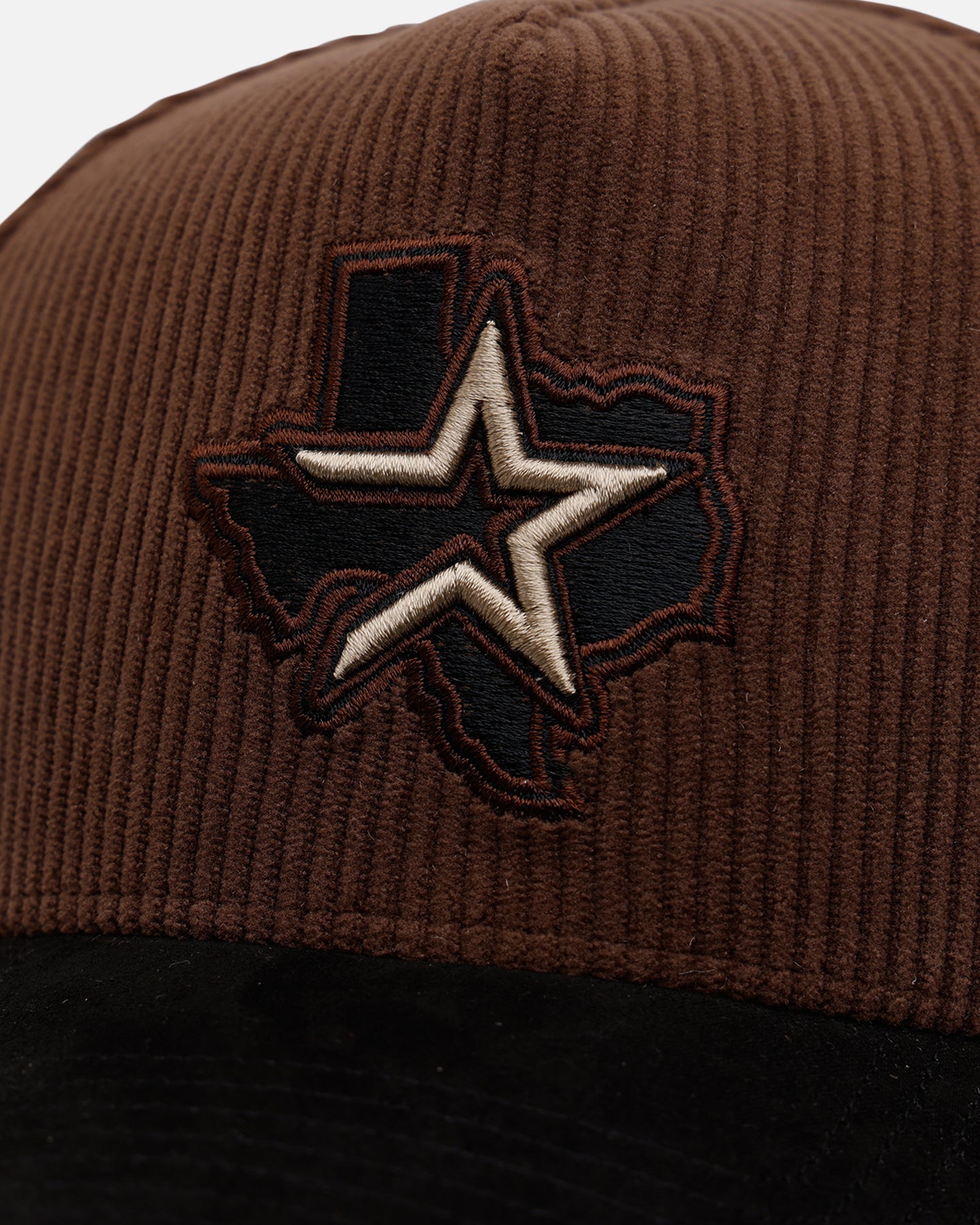 47 Brand Houston Astros 'Barren' Snapback Hat - Adjustable Corduroy Baseball Cap in Brown/Black - Perfect for Baseball Games, Sports Events & Casual Wear
