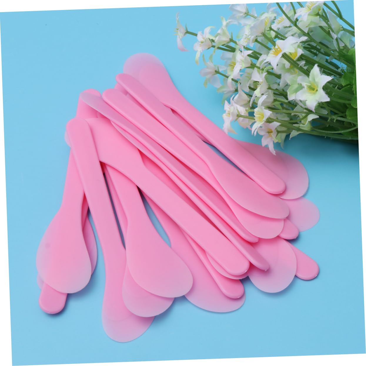 100pcs Pink Cosmetic Spatulas - Professional Makeup Spatula Tools for Creams, Lotions & Skincare - Perfect for Salon, Home & Travel Use