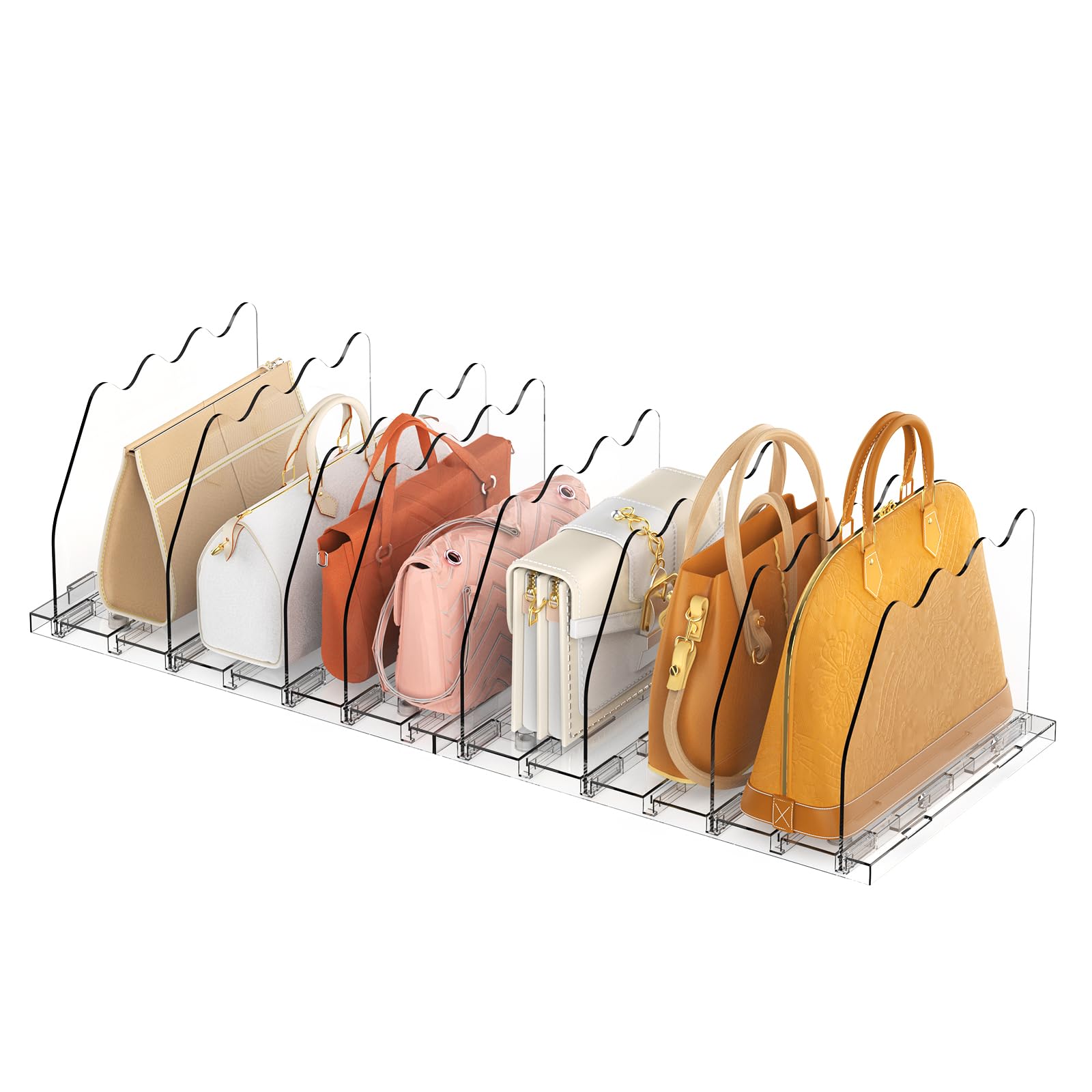 Ronlap Clear Purse Storage Organizer for Closet - 2 Pack Handbag Dividers & Shelf Organizers | Perfect for Closet Organization, Handbag Display & Space Saving Storage