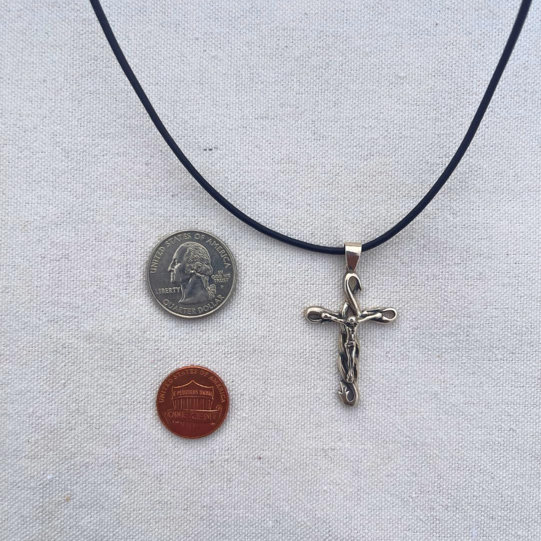 925 Sterling Silver Crucifix Necklace for Men & Women - Religious Christian Jewelry, Catholic Faith Cross Pendant, God's Love Gift for Husband/Boyfriend/Best Friend - Perfect for Baptism, Confirmation, Wedding & Daily Wear