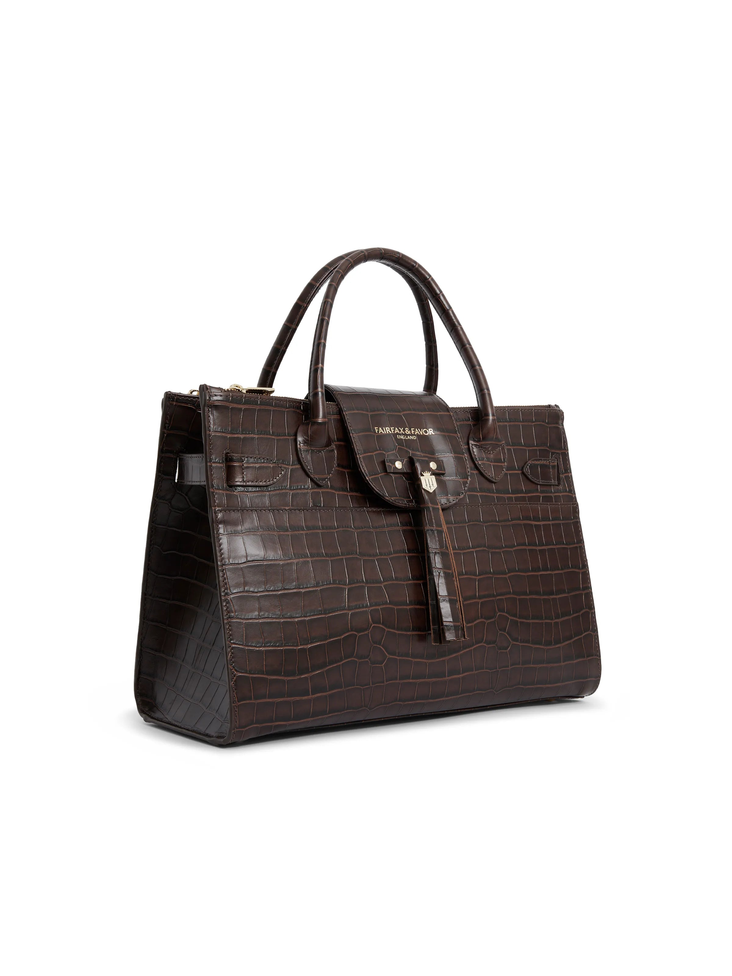 Premium Windsor Work Bag - Genuine Mahogany Crocodile Leather Briefcase for Professionals | Ideal for Office, Business Meetings & Corporate Gifting