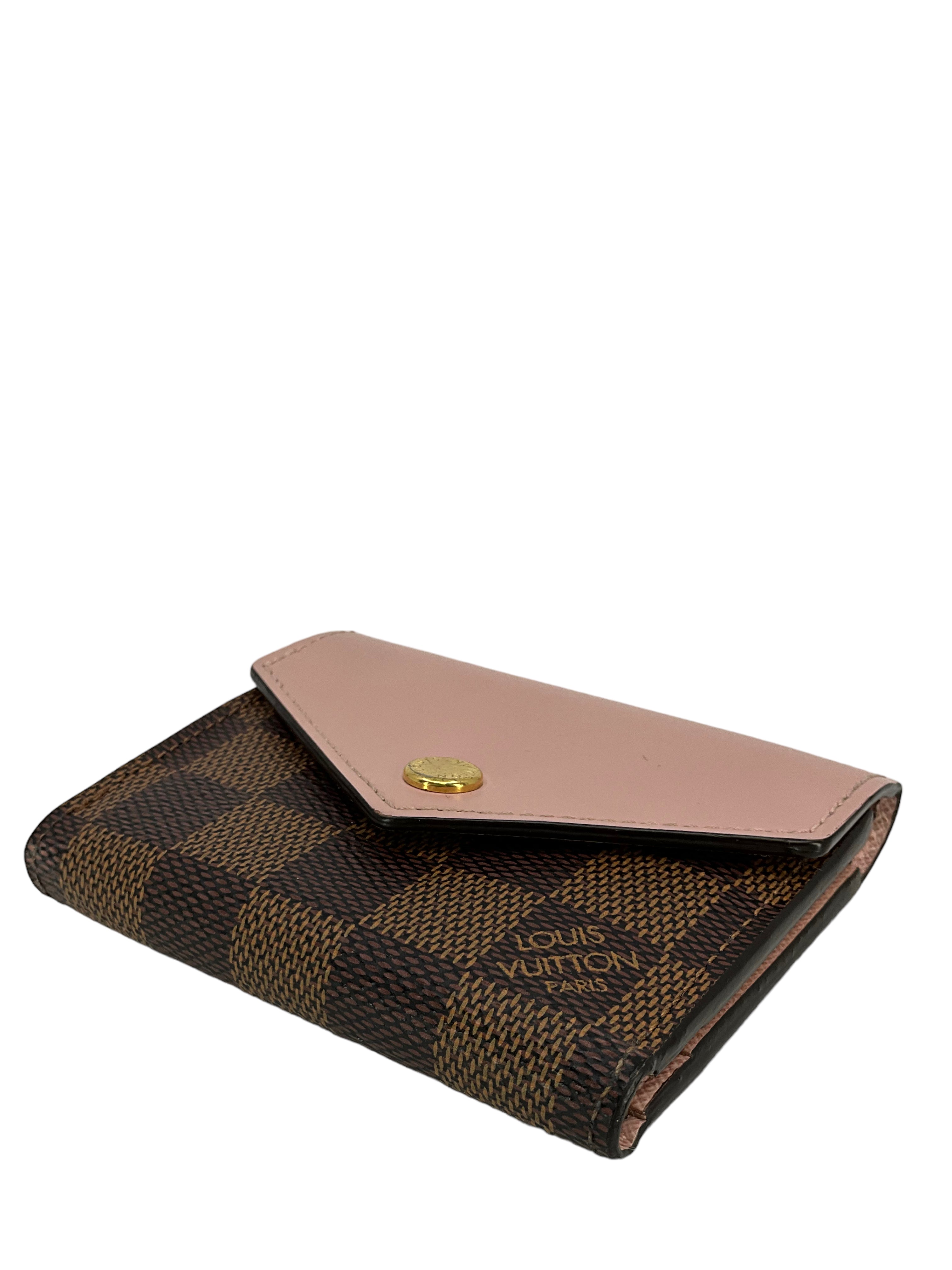 Louis Vuitton Damier Ebene Canvas Zoe Wallet for Women - Compact Luxury Card Holder & Coin Purse - Perfect for Everyday Use, Travel, and Gifts