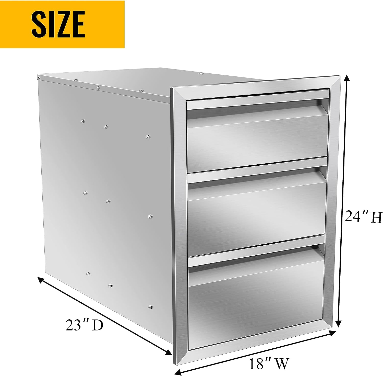 **Stainless Steel Outdoor BBQ Drawer for Kitchen Island - 18