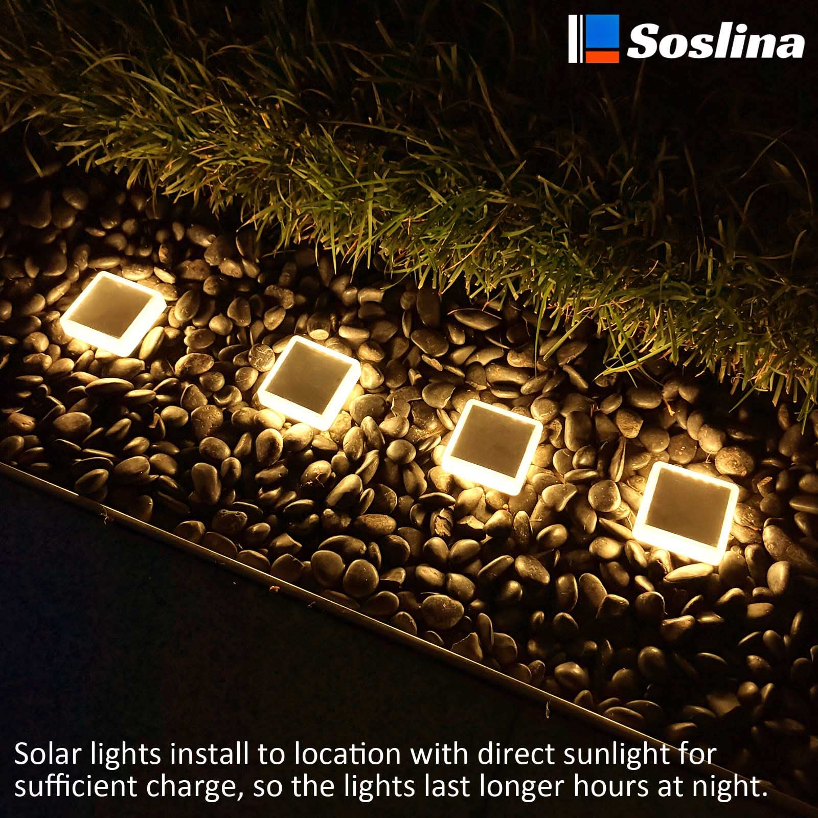 Solar Powered Deck Lights Outdoor Waterproof - 4 Pack Warm White Solar Stair & Step Lights with Auto ON/Off - Perfect for Garden, Patio, Pathway, Walkway, Driveway Lighting at Night