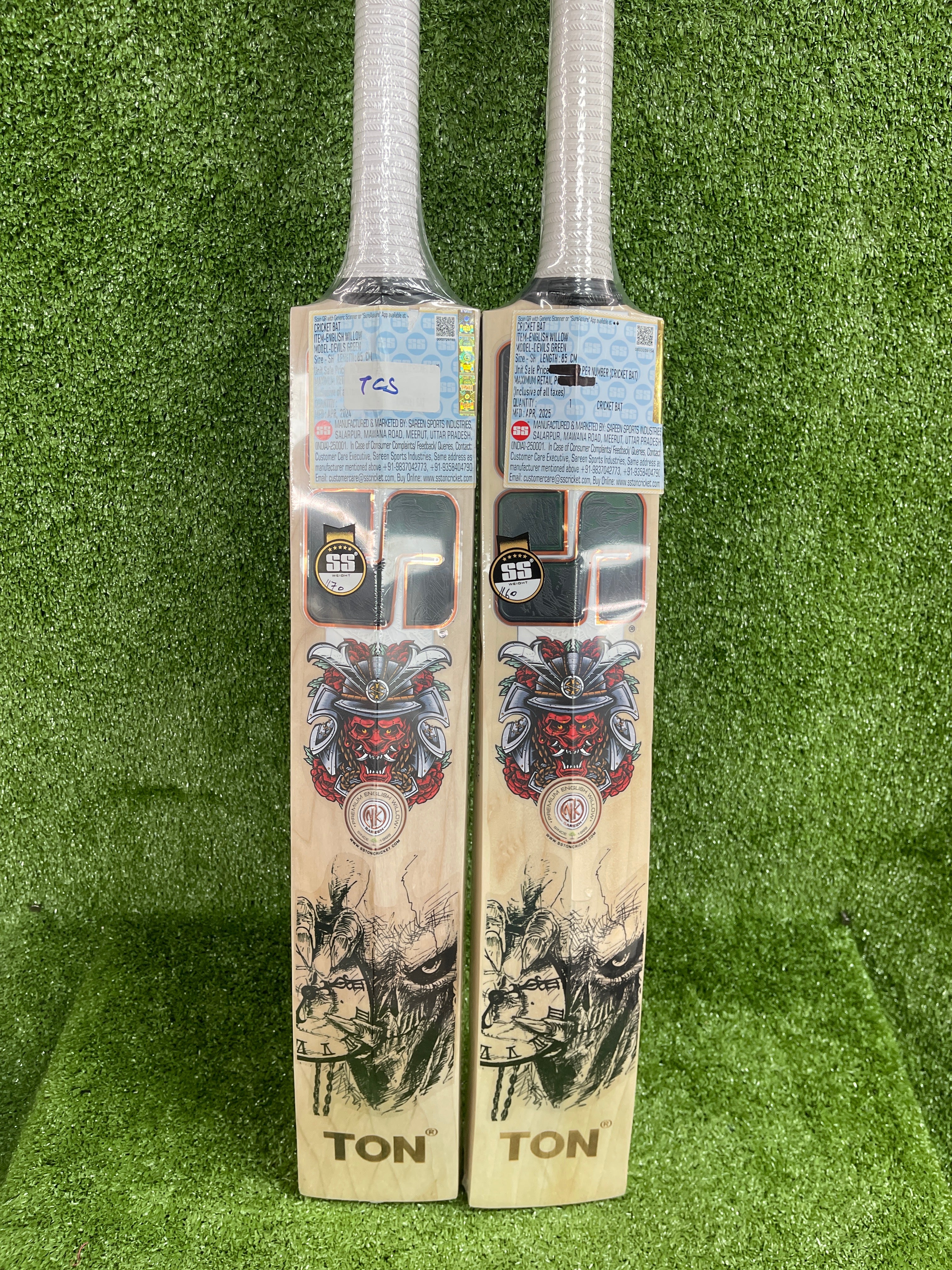 Premium SS Devils Green English Willow Cricket Bat - Professional Grade for Matches & Training | Perfect for Outdoor & Indoor Cricket Practice