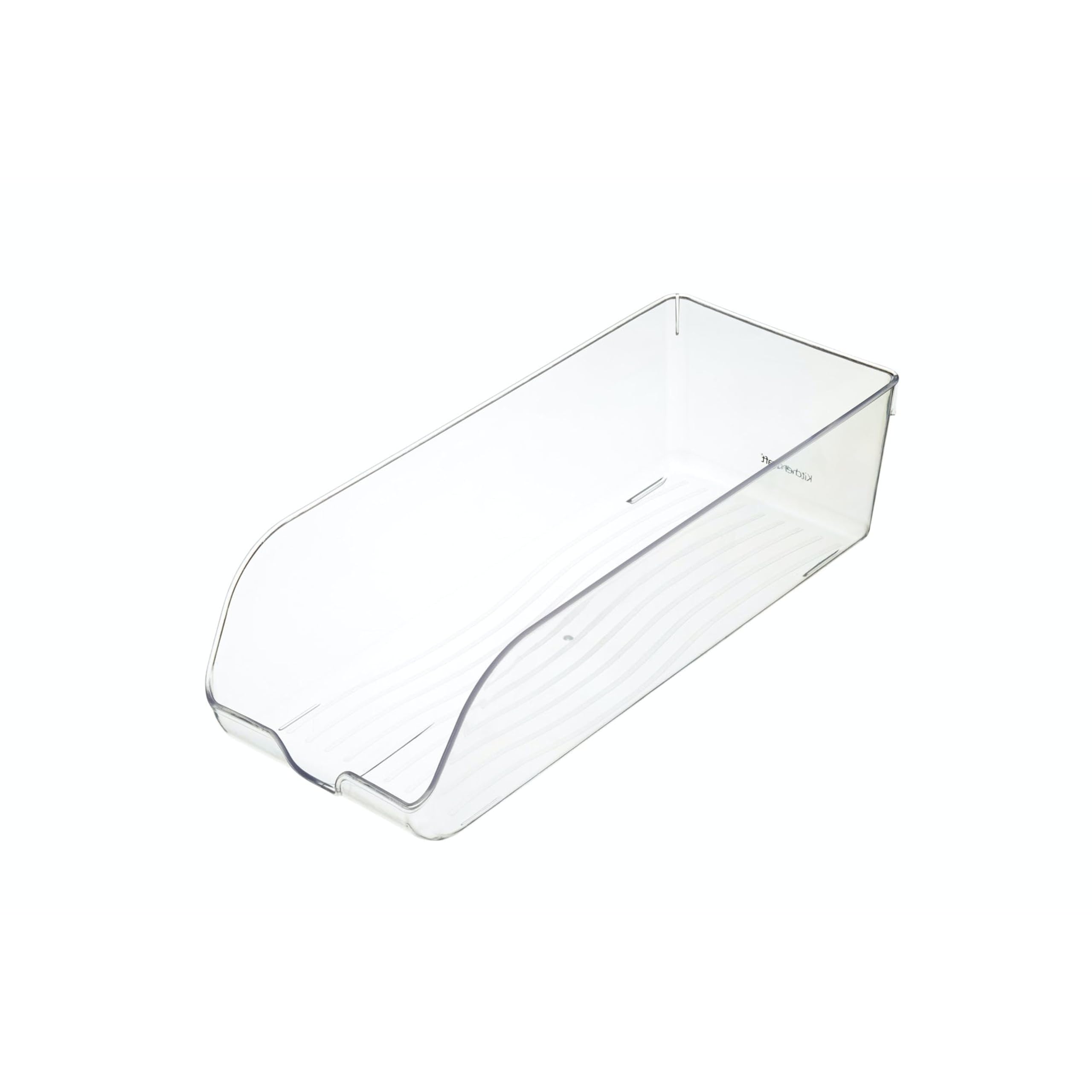 KitchenCraft Refrigerator Organizer - 34.5 x 14 x 9.5 cm Clear Plastic Fridge Storage Bin for Soda Cans, Beer Bottles & Beverages - Space Saving Kitchen Organization for Pantry, Garage or Office Break Room