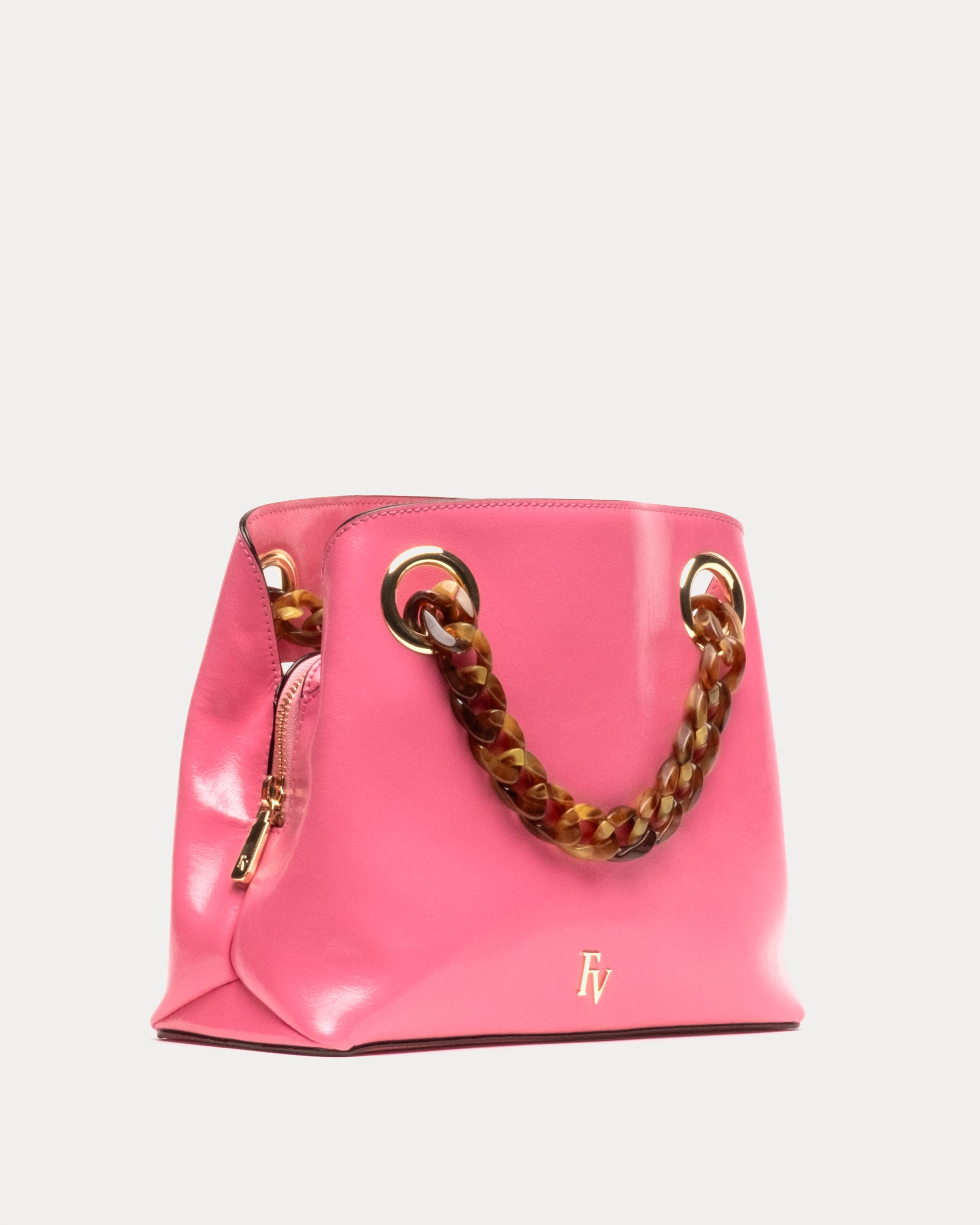 Pink Crinkled Leather Skip Tote - Stylish Handbag for Women, Perfect for Work, Shopping & Everyday Use