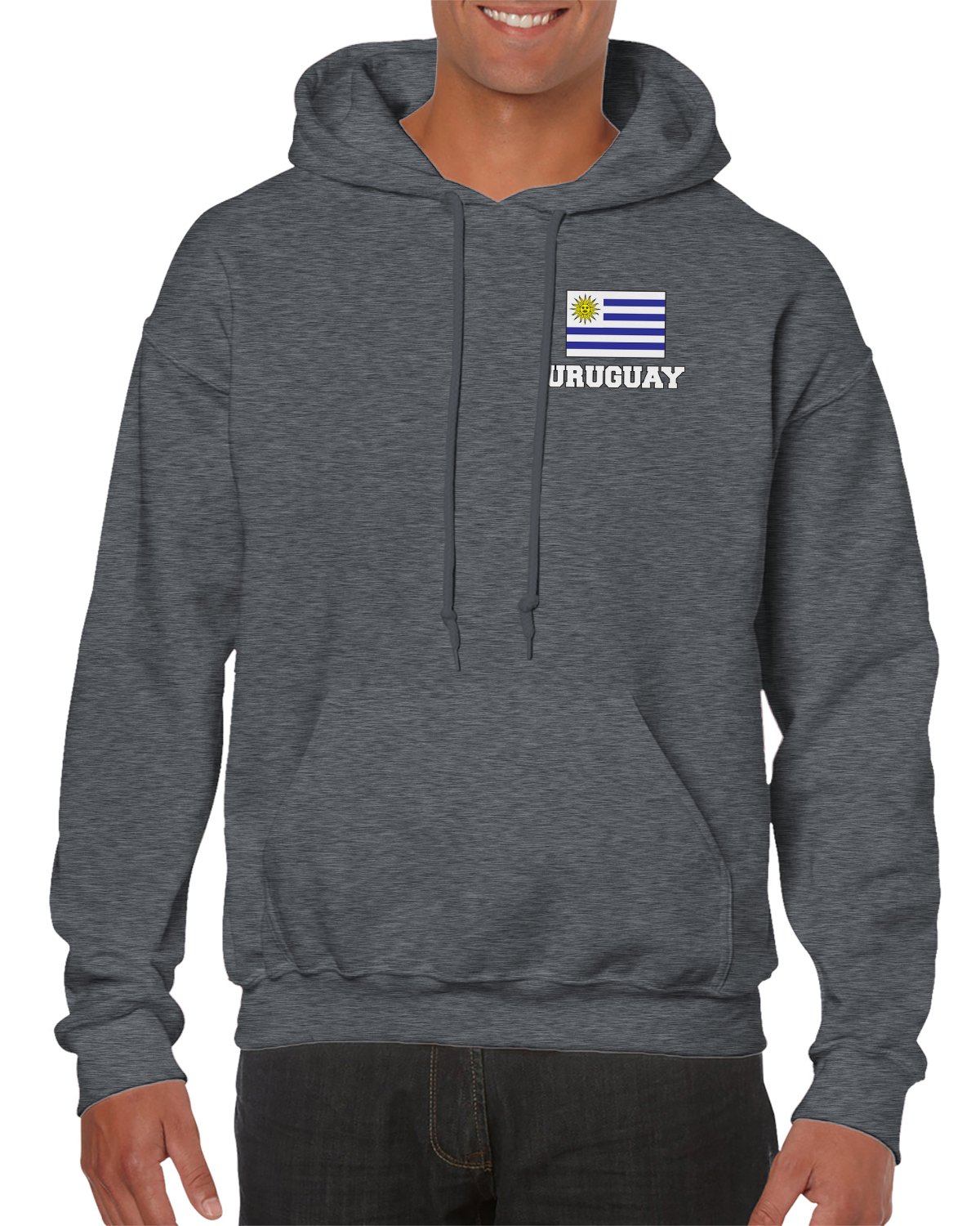 SpiritForged Apparel Uruguay National Flag Hooded Sweatshirt - Comfortable Pullover for Soccer Fans, Streetwear & Casual Outfits