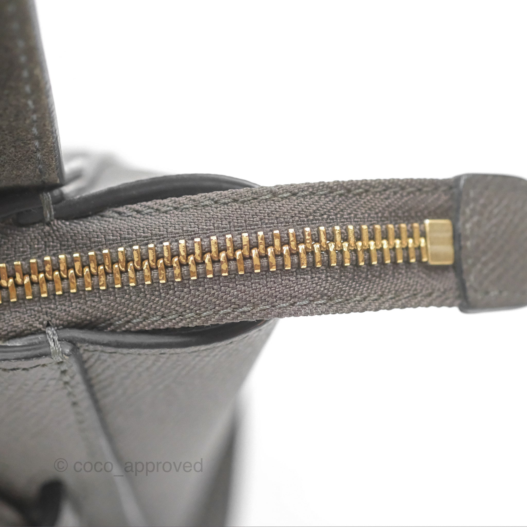 Celine Pico Belt Bag in Grey Grained Calfskin with Gold Hardware - Luxury Crossbody Bag for Women, Perfect for Everyday Use & Special Occasions