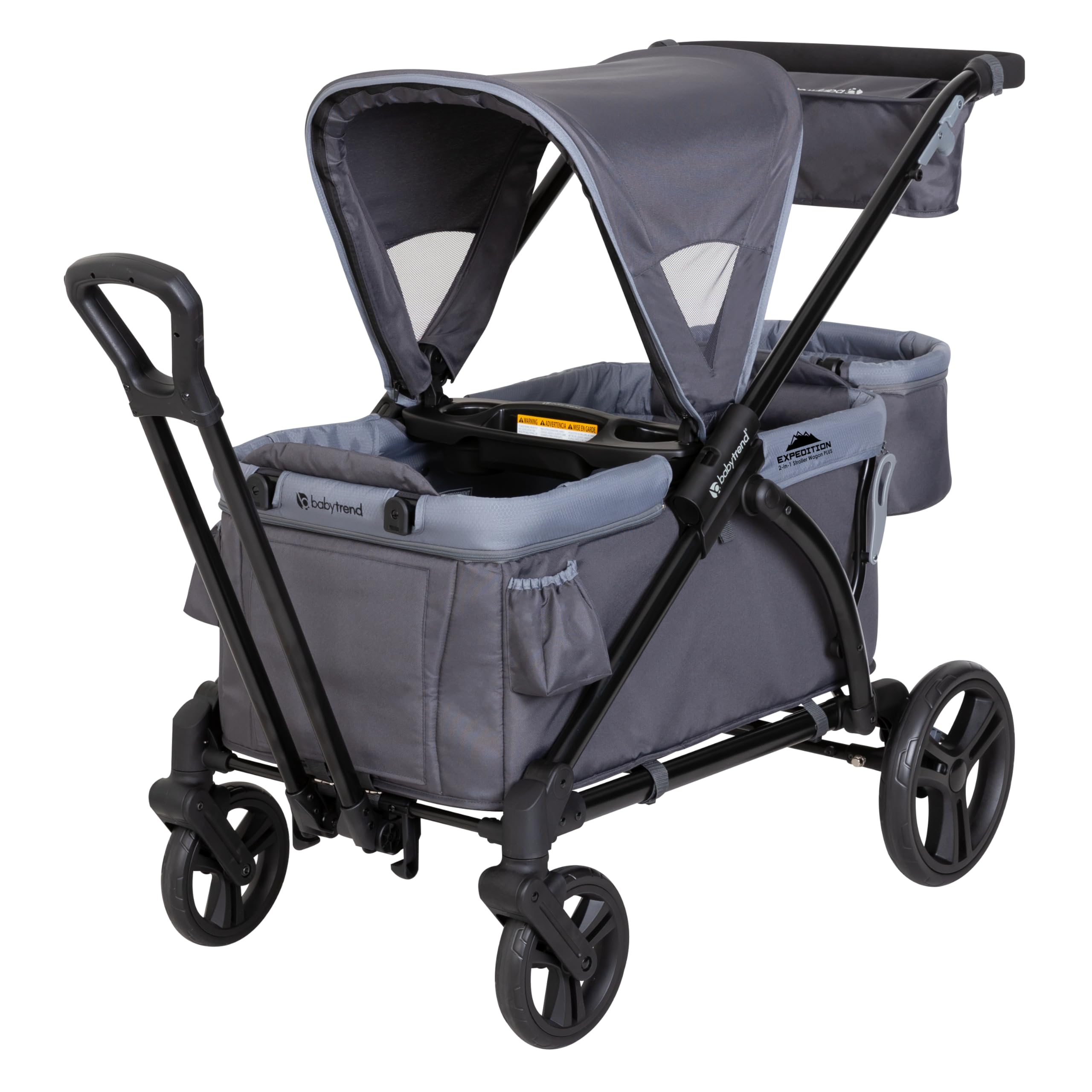 Baby Trend Expedition 2-in-1 Stroller Wagon PLUS - Ultra Grey | Convertible Stroller & Wagon for Kids | Perfect for Park Outings, Beach Trips & Family Adventures