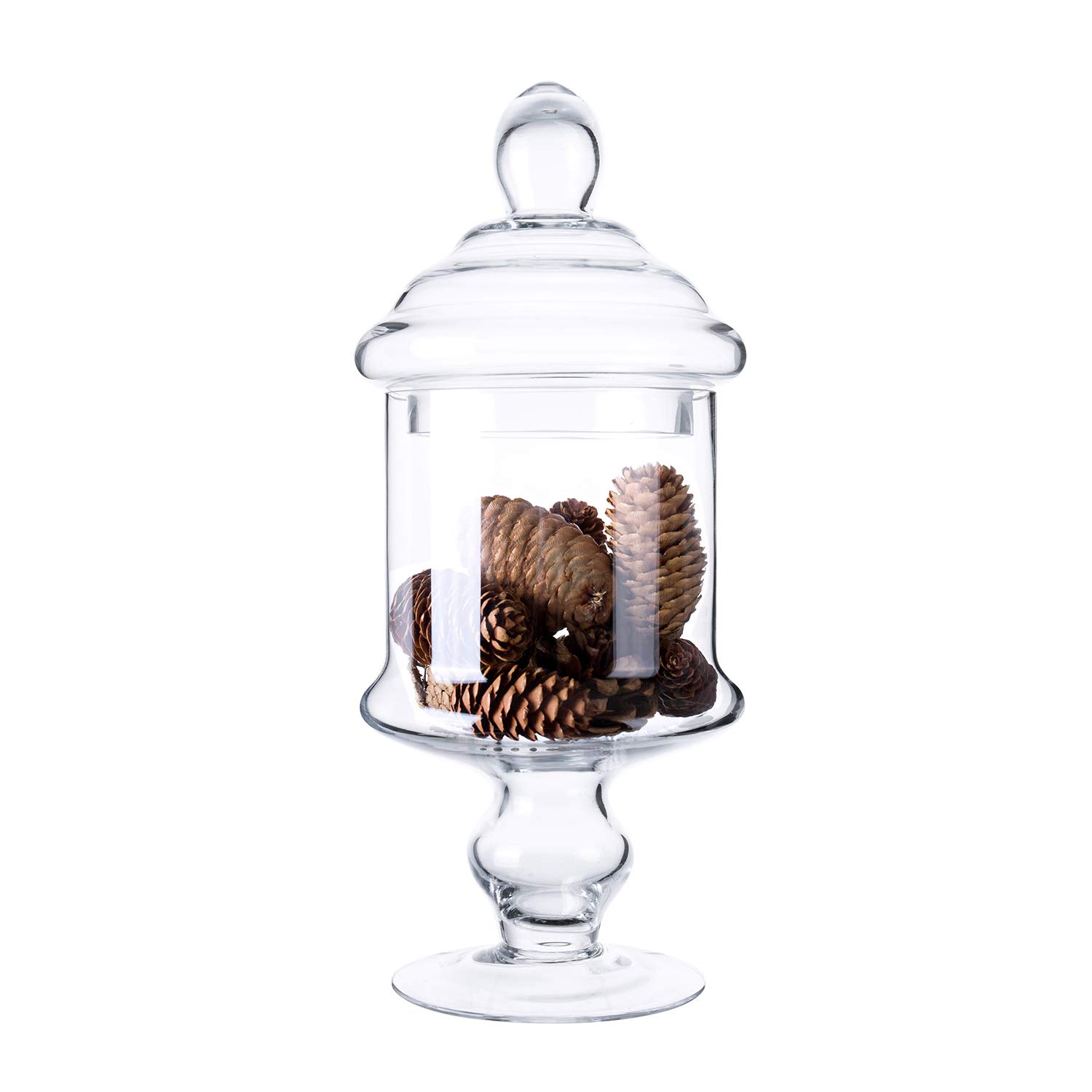 Elegant Diamond Star Apothecary Glass Candy Jar with Lid - 12