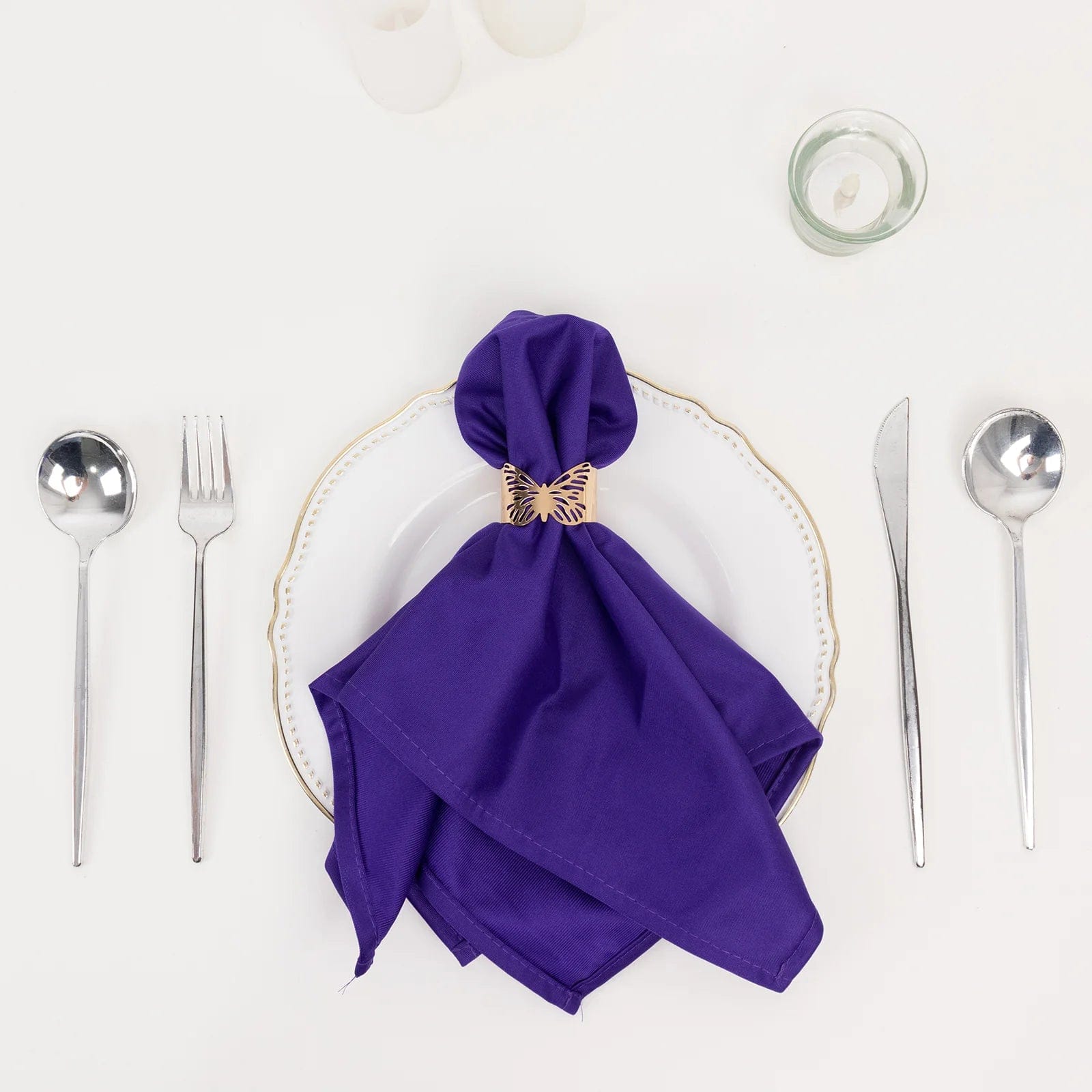 5 Premium 20x20 Inch Scuba Polyester Dinner Napkins - Soft & Absorbent for Fine Dining, Weddings & Formal Events