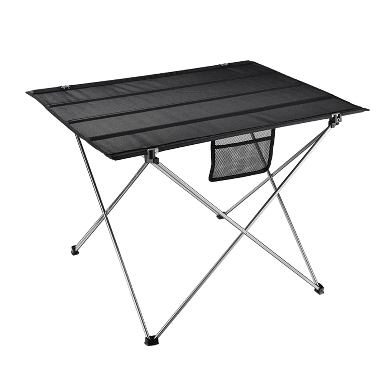 DSWW Large Folding Camping Table - Portable Lightweight Picnic Table with Mesh Storage Bag for Outdoor Camping, Backpacking, Beach & Tailgating (Grey, No Chairs Included)