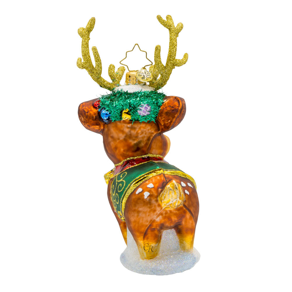 Festive Frosty Fawn Christmas Decor - Holiday Home & Outdoor Decoration for Xmas Tree, Mantel, and Front Yard